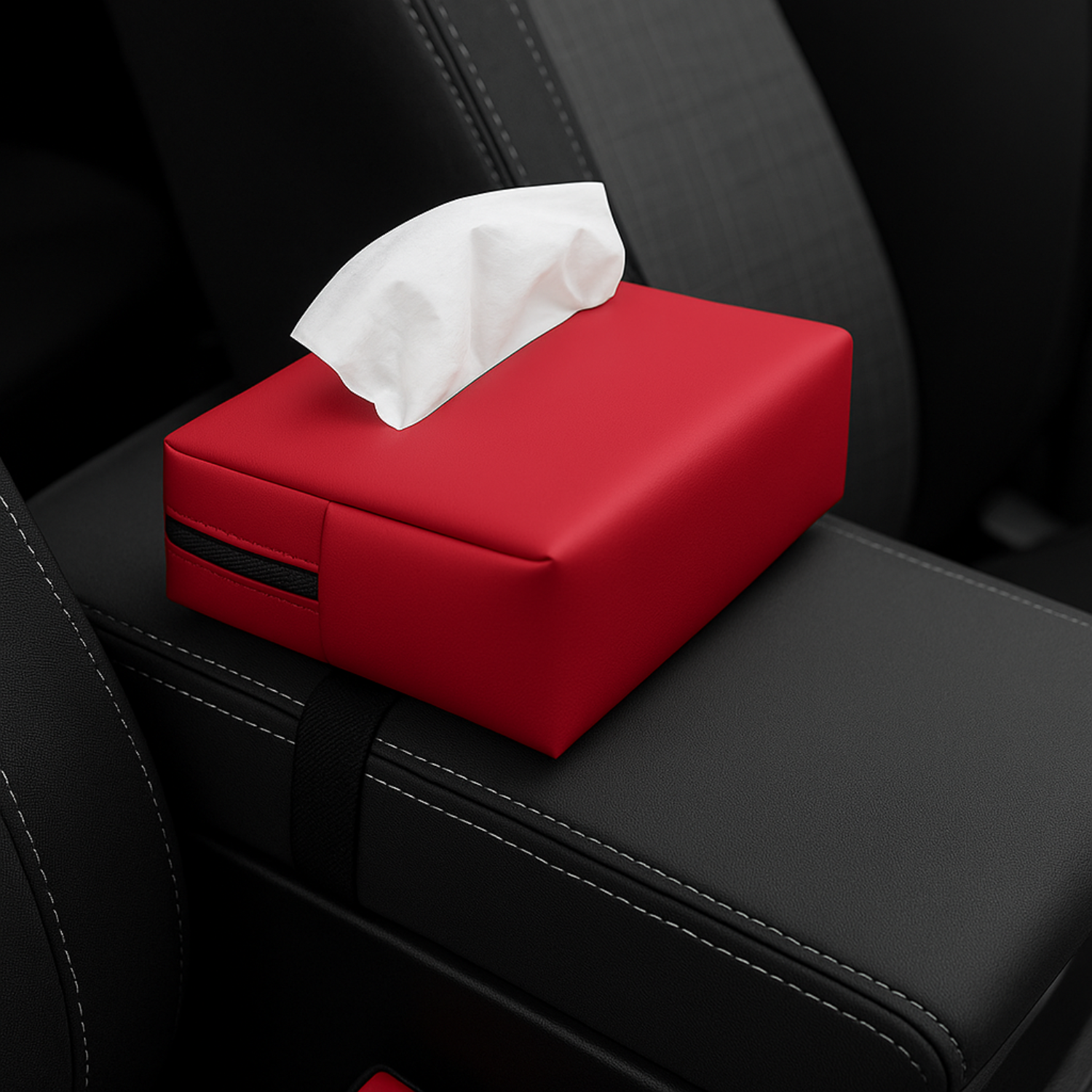 Portafazzoletti in pelle per auto – Supporto universale per visiera parasole, sedile e bracciolo