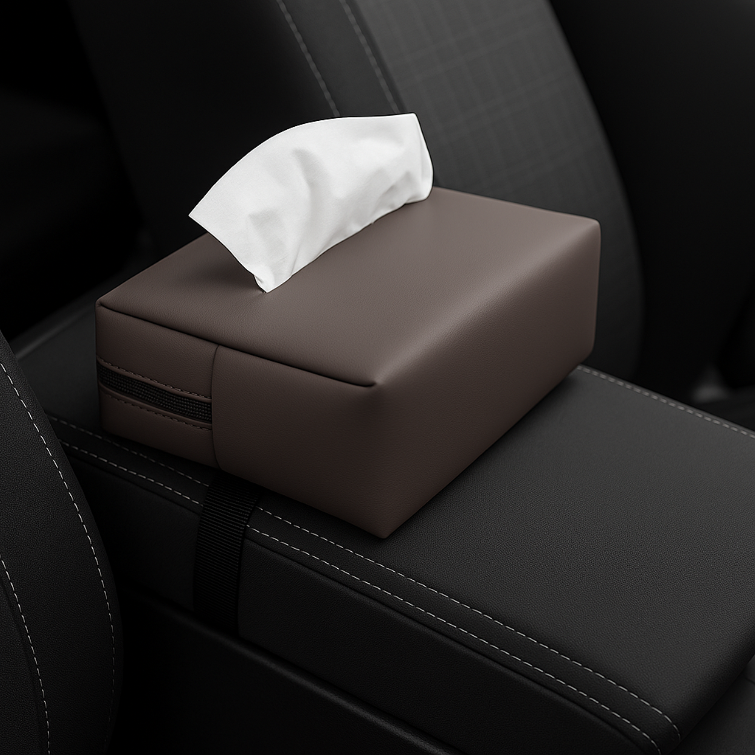 Portafazzoletti in pelle per auto – Supporto universale per visiera parasole, sedile e bracciolo