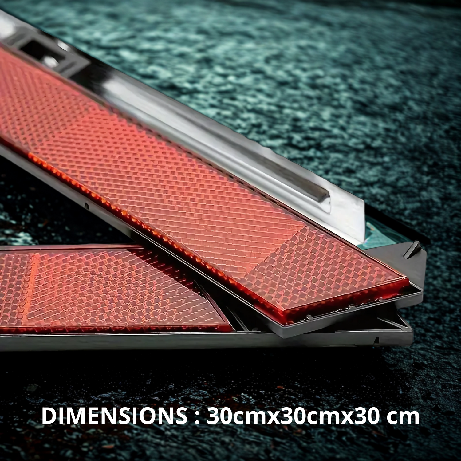 Segnale di emergenza riflettente per auto – Triangolare, pieghevole, 30x30 cm