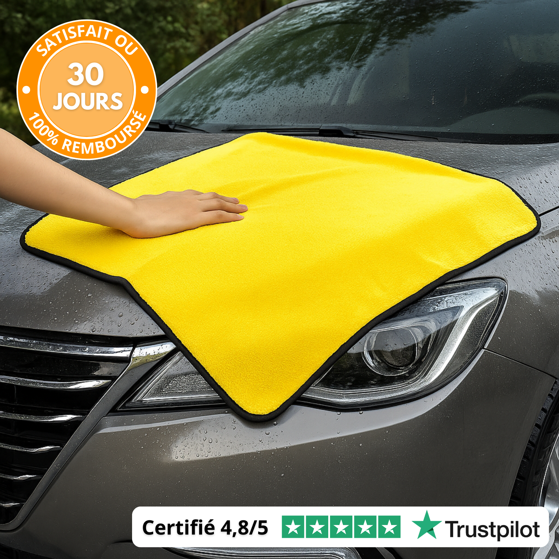 Panno in microfibra per auto 30x60 cm – Super assorbente, morbido e spesso per lavaggio, asciugatura e cura dell’auto