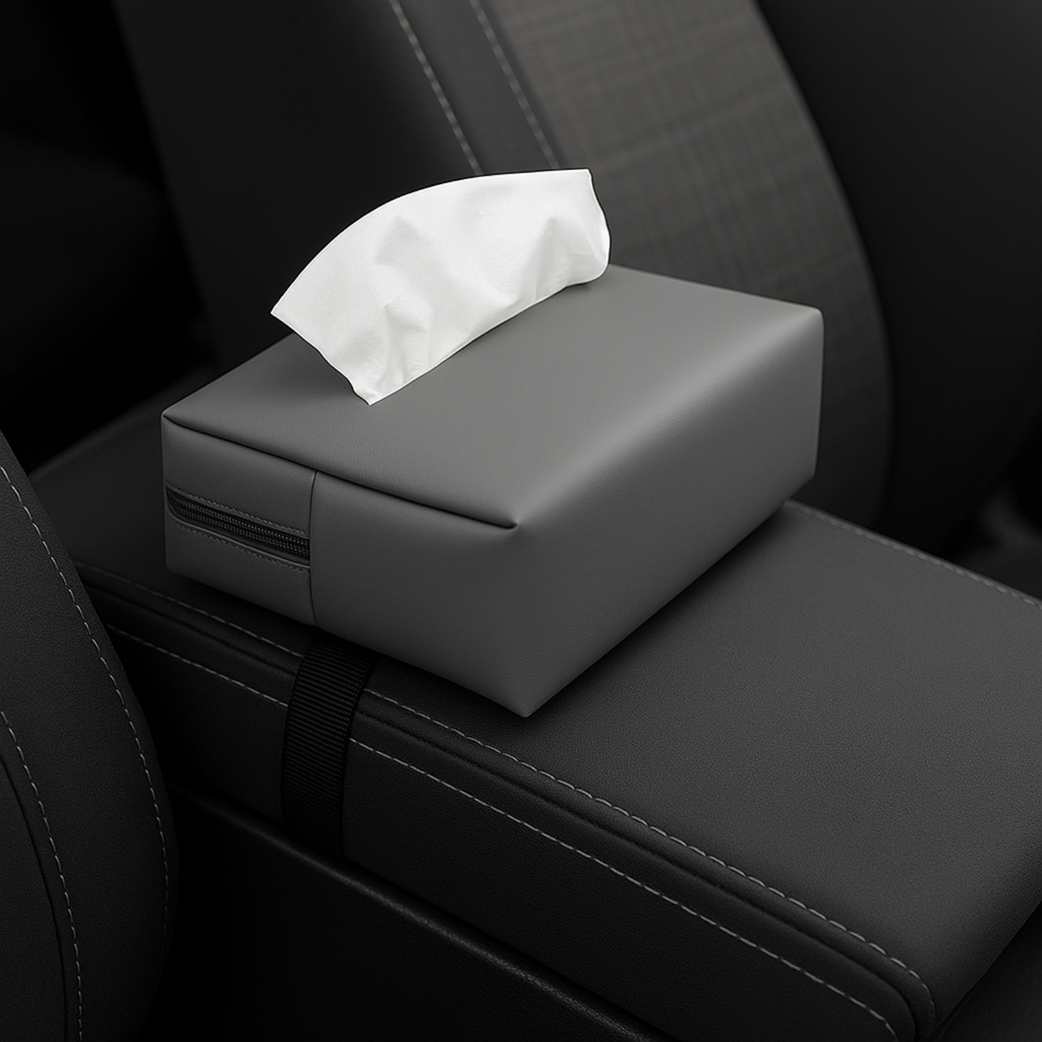 Portafazzoletti in pelle per auto – Supporto universale per visiera parasole, sedile e bracciolo