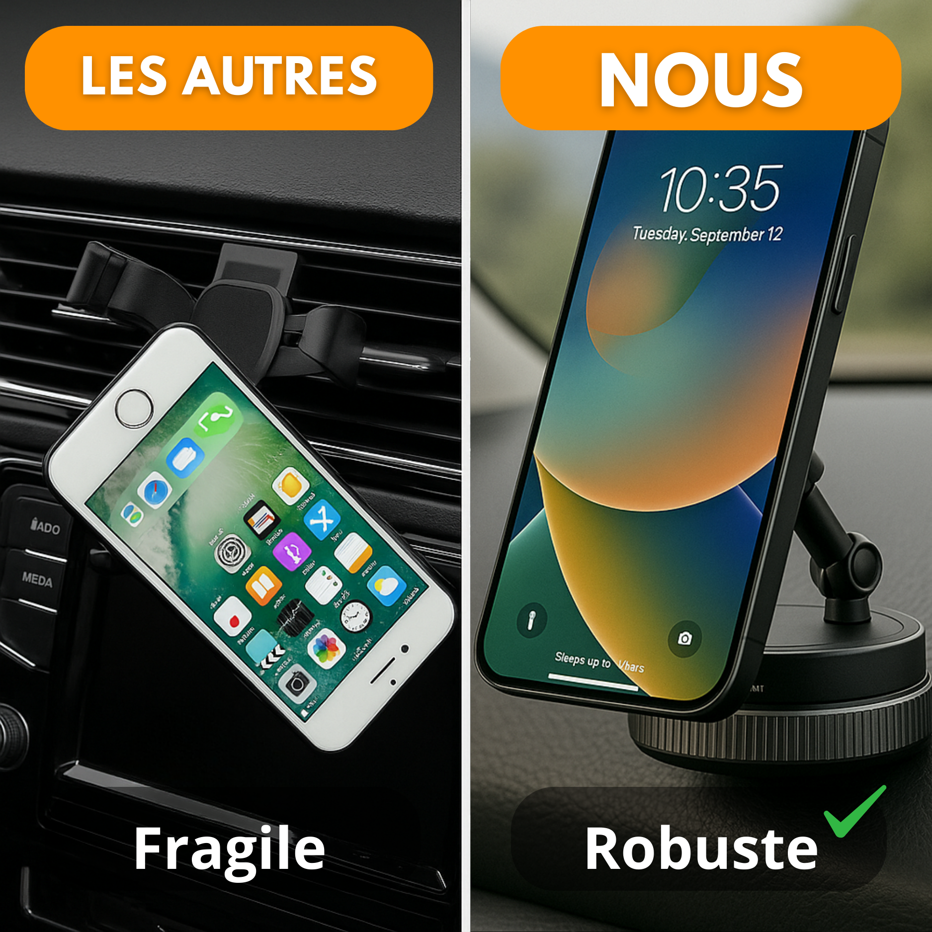 Supporto magnetico per telefono da auto – Parabrezza e cruscotto