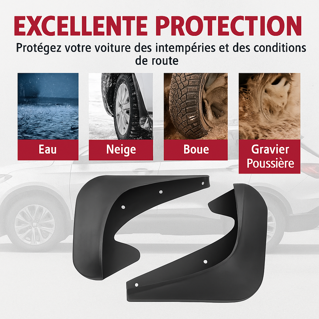 Parafanghi universali per auto (4 pezzi) – Paraspruzzi per ruote anteriori e posteriori