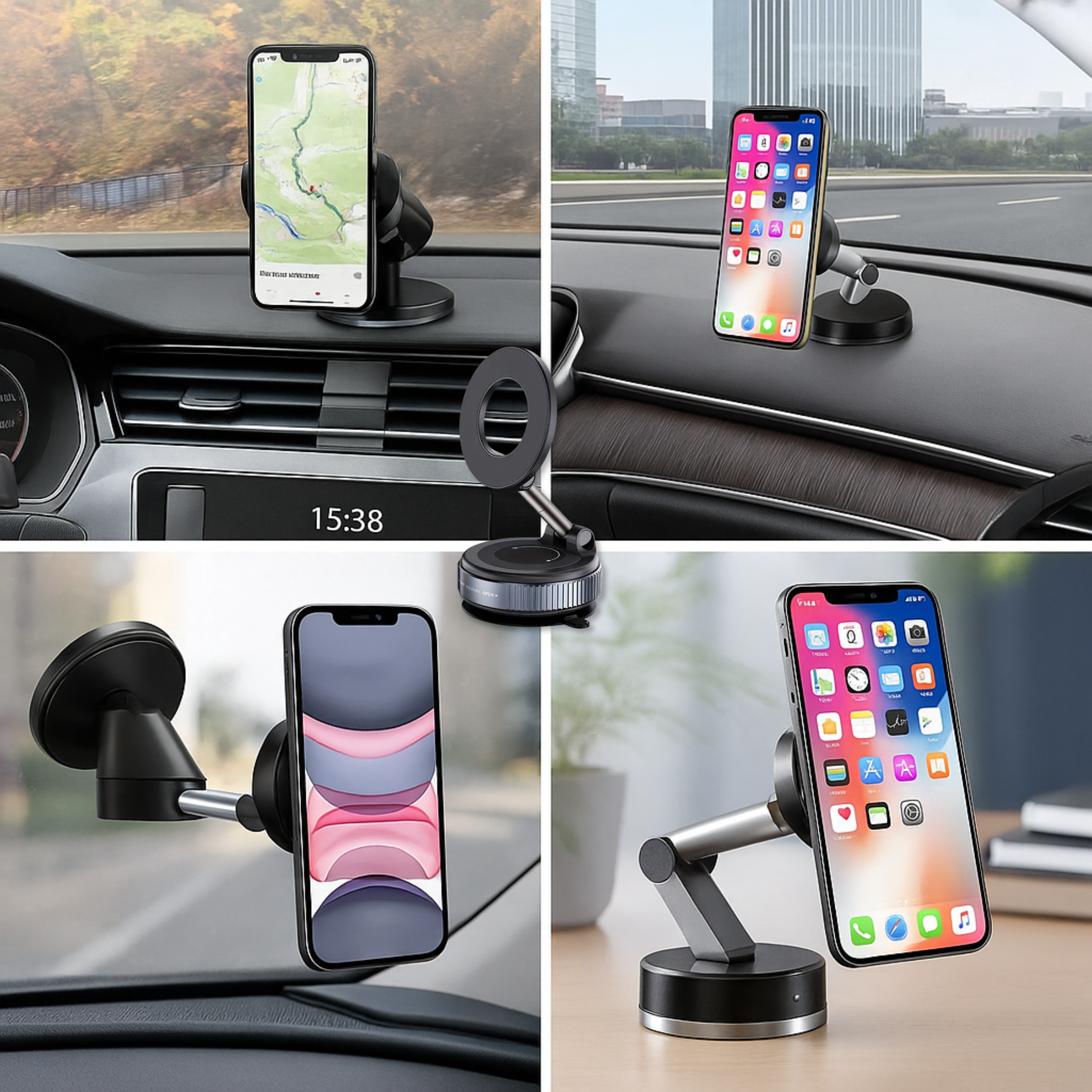 Supporto magnetico per telefono da auto – Parabrezza e cruscotto