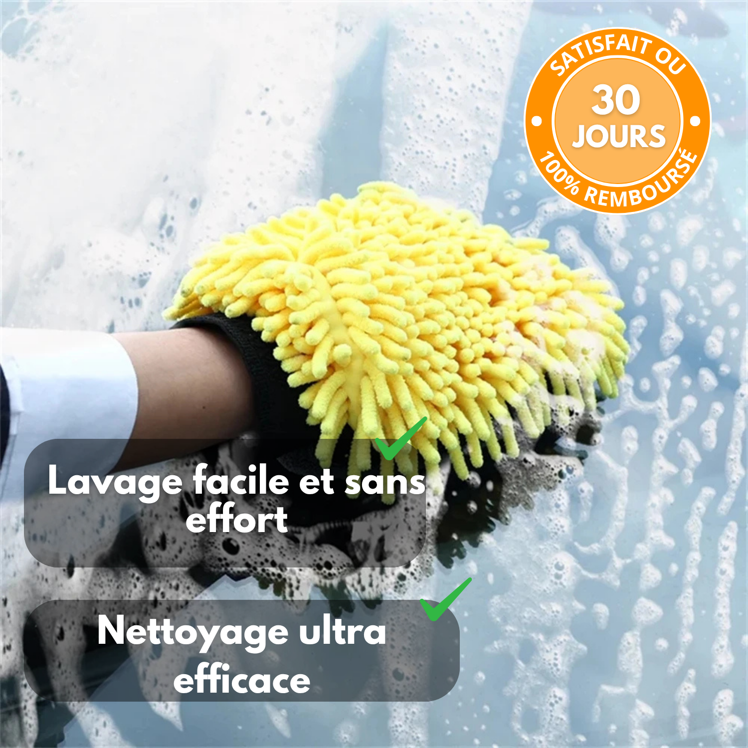 Guanto per lavaggio auto in microfibra di ciniglia bifacciale - Pulizia senza graffi - Ultra assorbente - 1 o 5 pezzi - Per la pulizia di carrozzeria, finestrini e interni