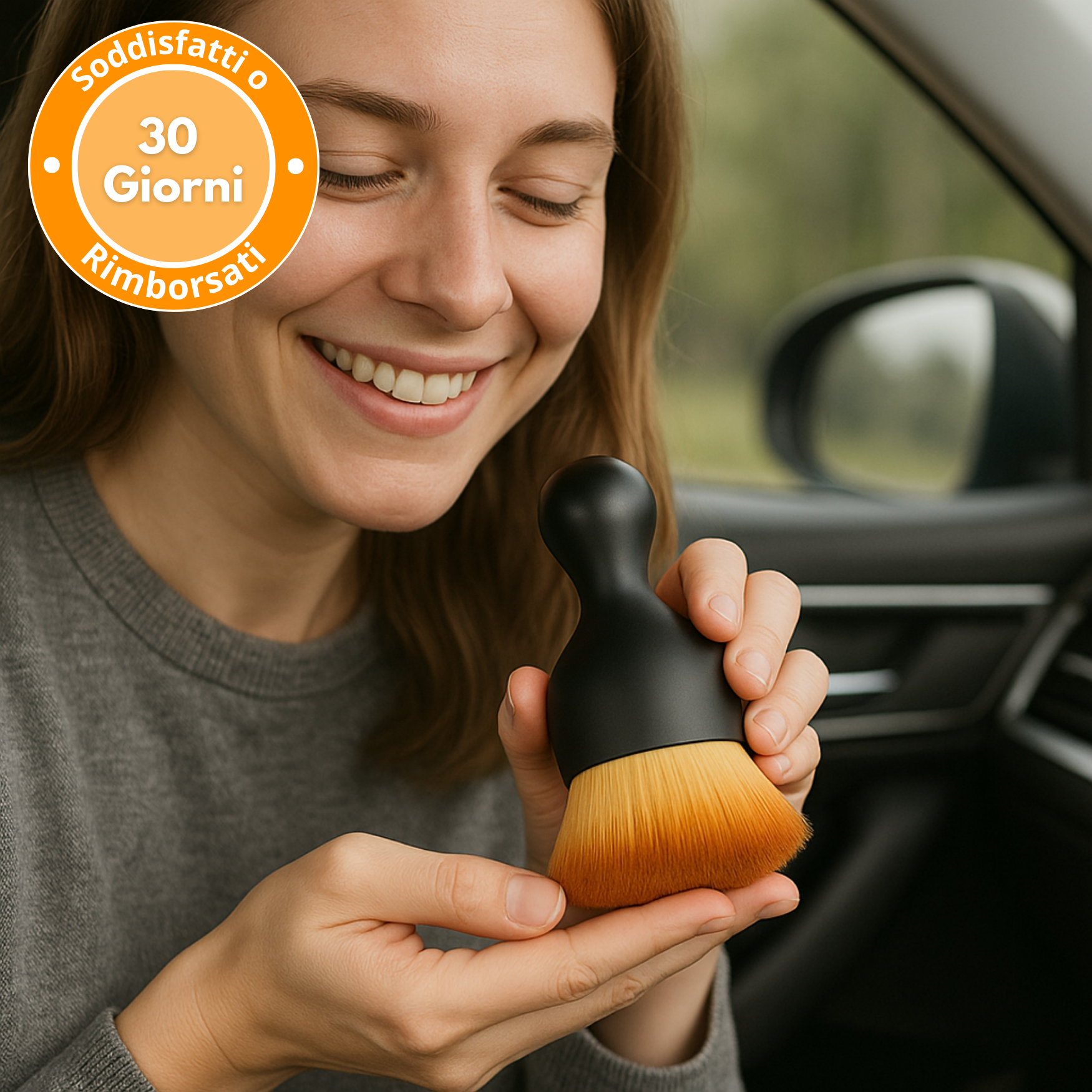 Spazzola di precisione per la pulizia dell'auto: compatta e morbida