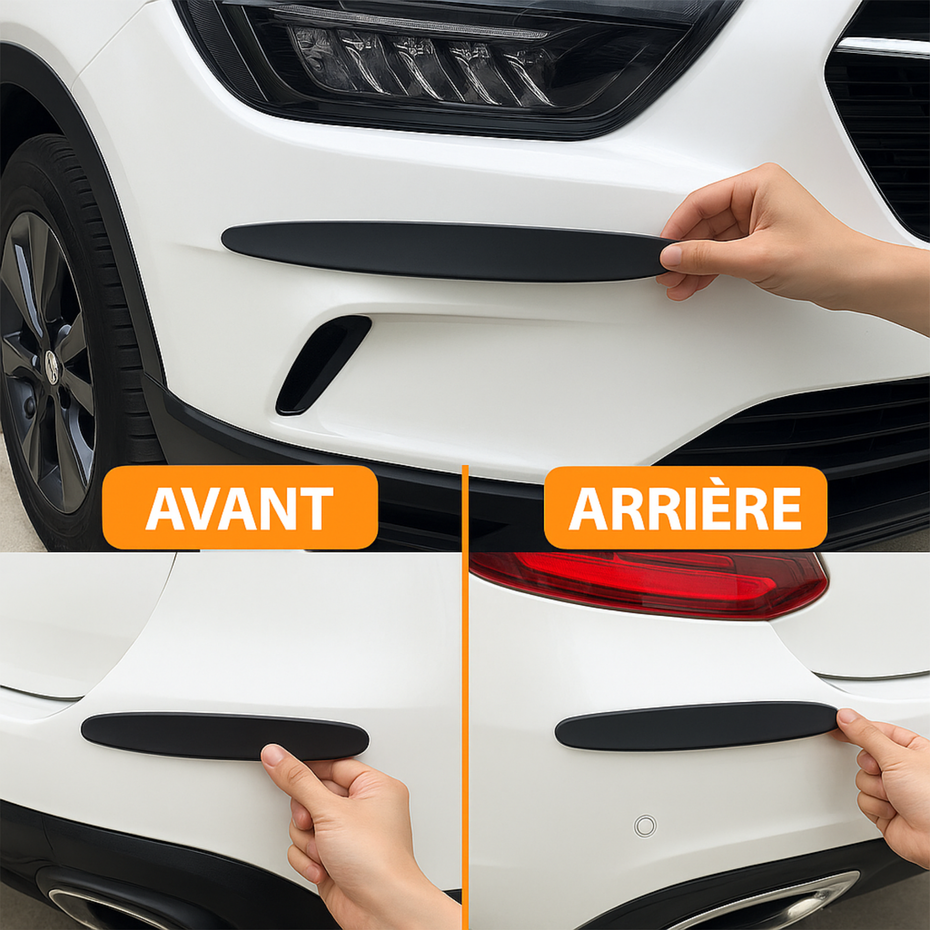 Adesivo protettivo per paraurti auto – Antigraffio anteriore/posteriore – Facile da installare