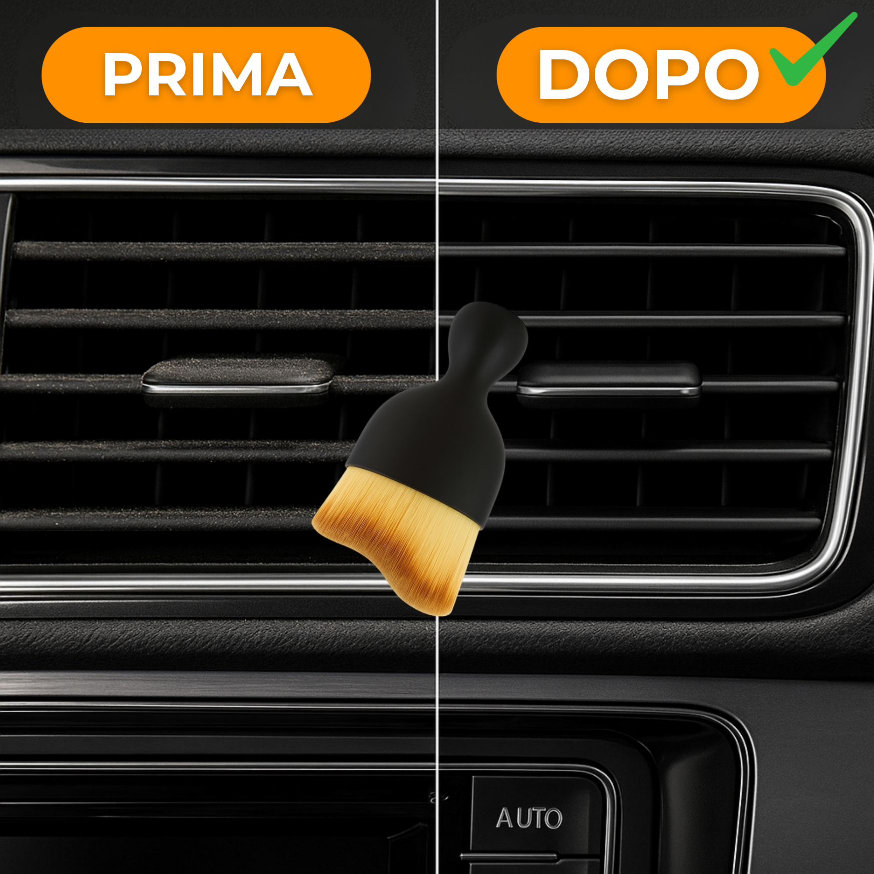 Spazzola di precisione per la pulizia dell'auto: compatta e morbida