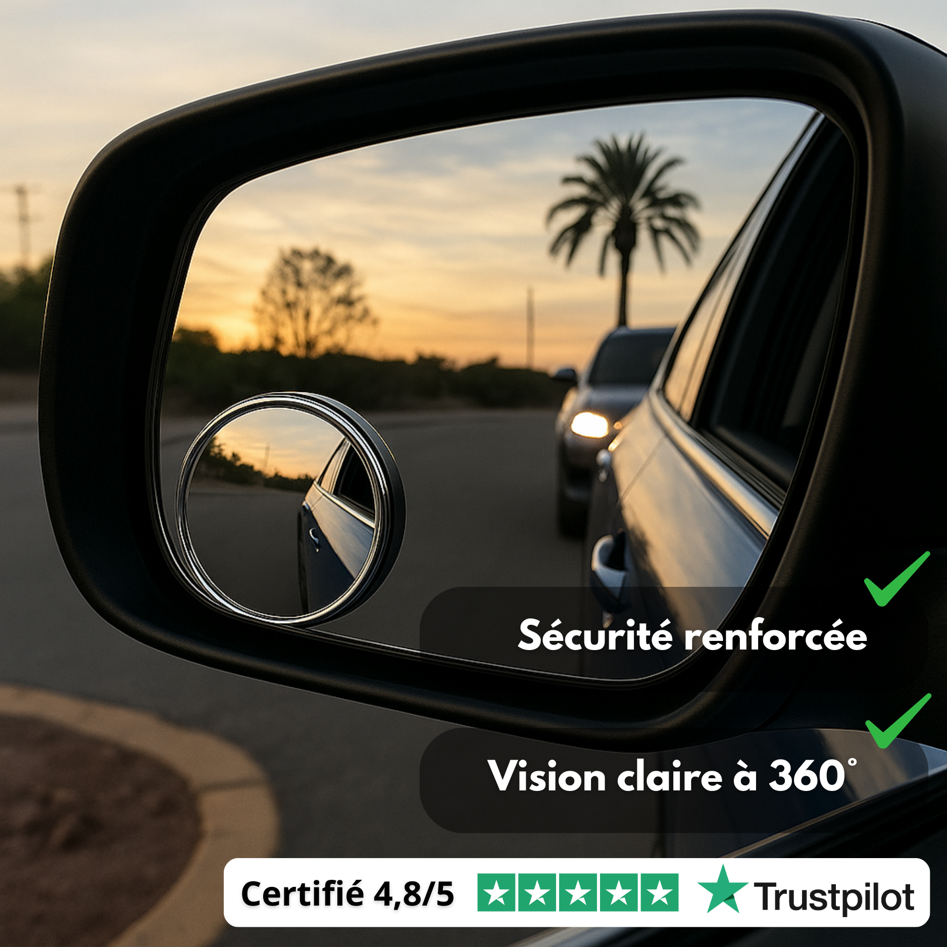 Specchietti retrovisori G80 PRO 360° per angolo cieco – Vista panoramica (set da 2)