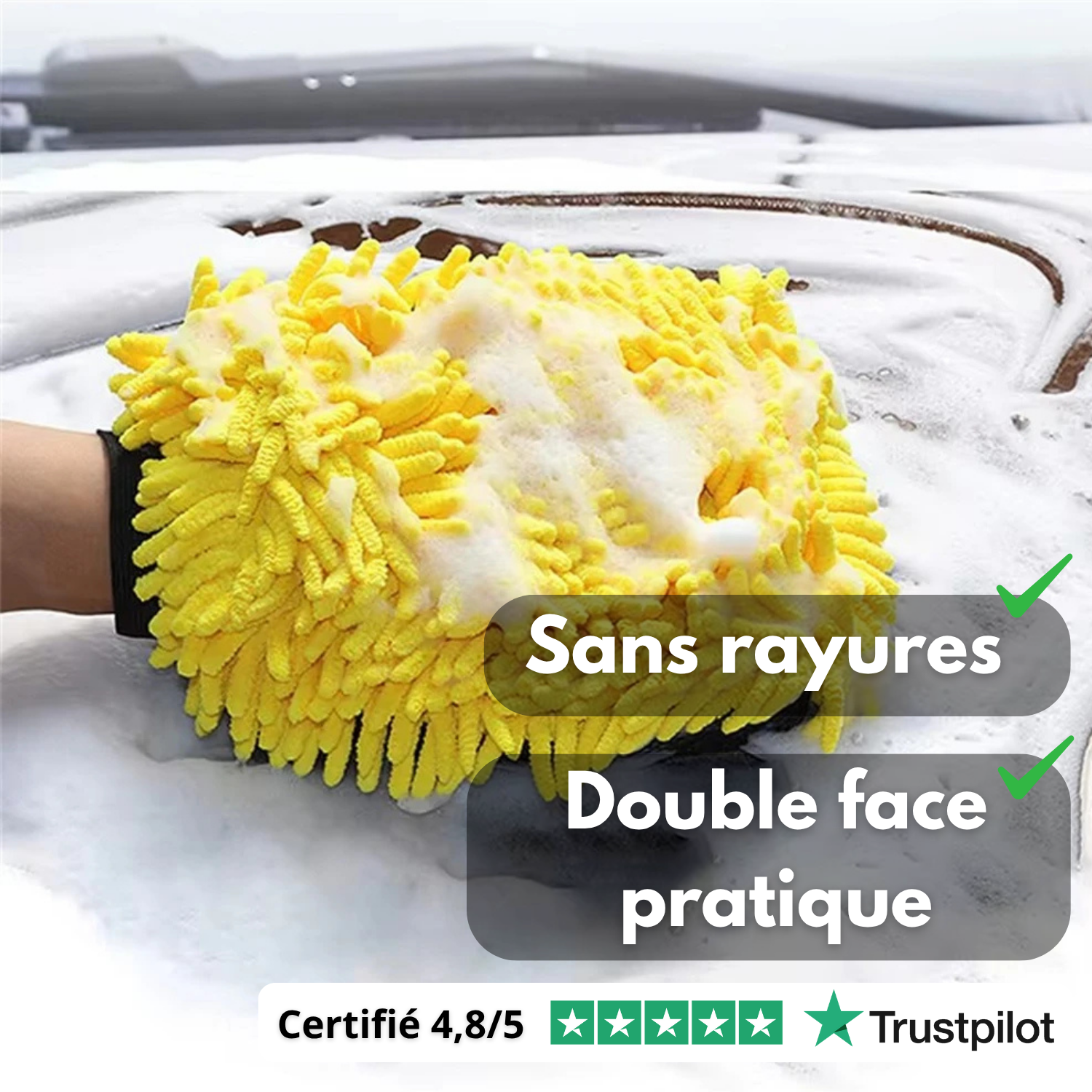 Guanto per lavaggio auto in microfibra di ciniglia bifacciale - Pulizia senza graffi - Ultra assorbente - 1 o 5 pezzi - Per la pulizia di carrozzeria, finestrini e interni