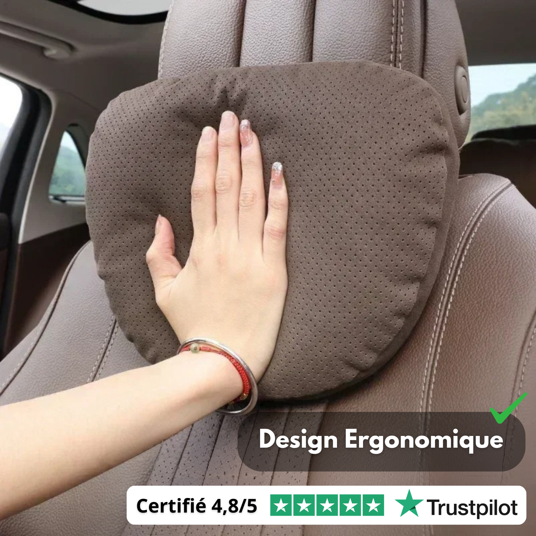 Cuscino ergonomico per il collo dell'auto - Universale e regolabile