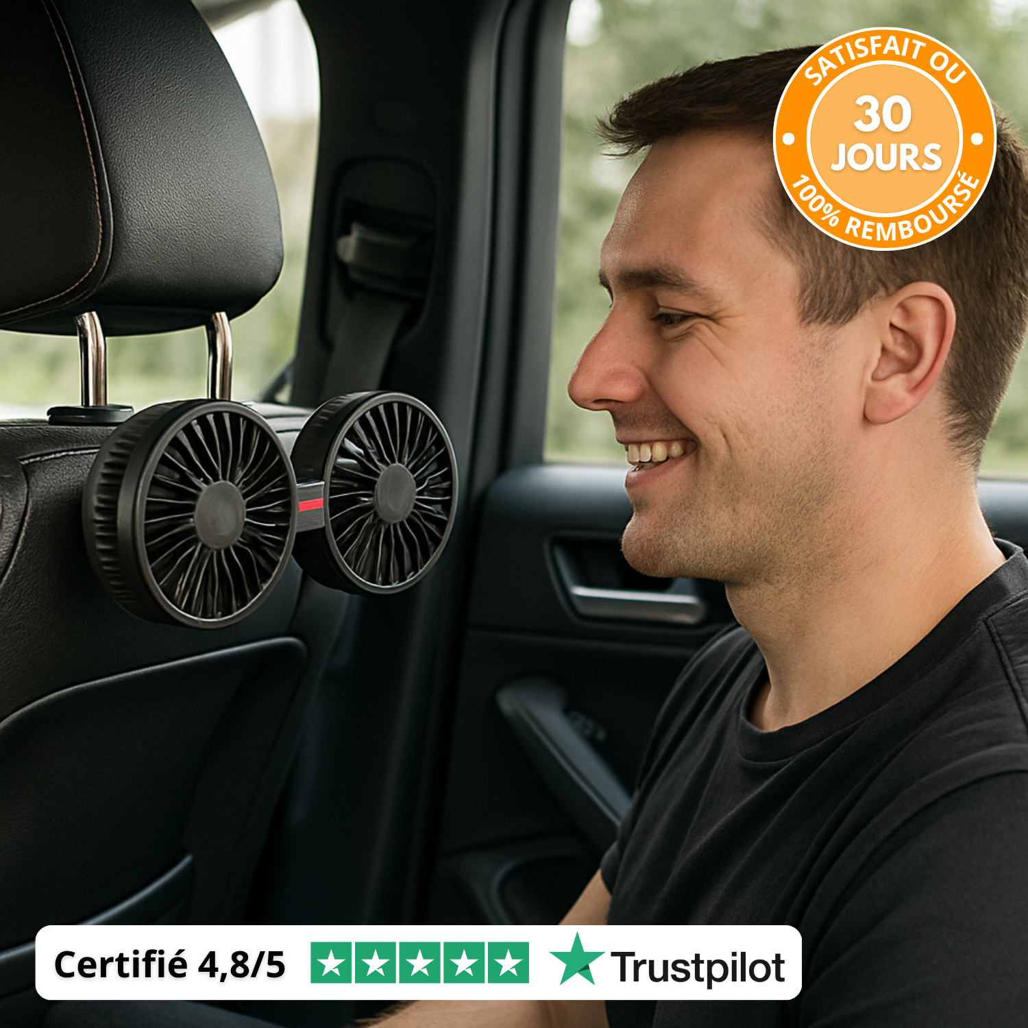 AirCool 360 – Ventilatore per auto a doppia testa ultra-raffreddante