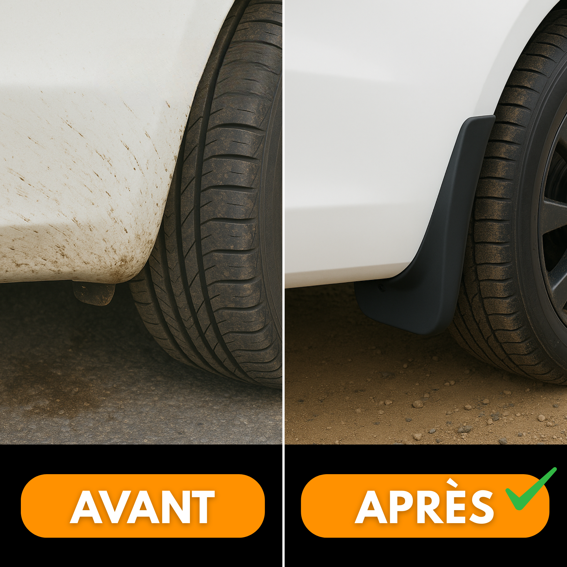 Parafanghi universali per auto (4 pezzi) – Paraspruzzi per ruote anteriori e posteriori