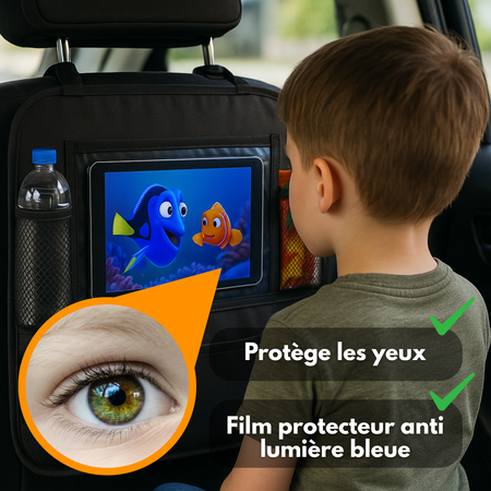 Organizer per sedile posteriore auto (set da 2) – Multi-tasche, protezione per schienale e poggiapiedi – Nero