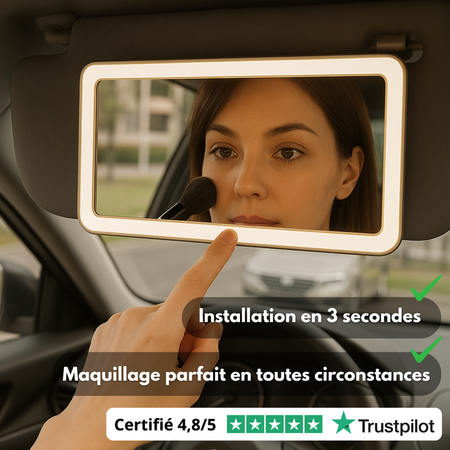 Specchio per il trucco a LED per auto: luce touch e ricaricabile