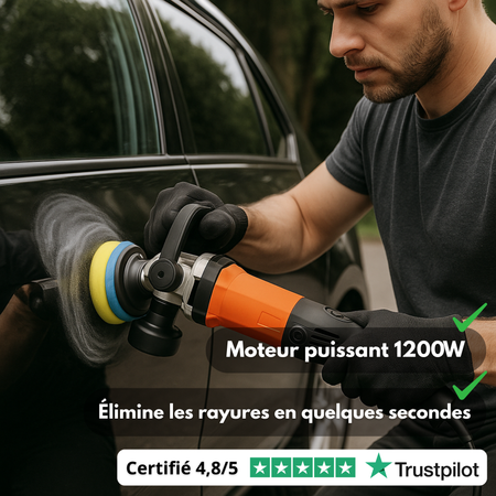 Lucidatrice elettrica per auto da 1200 W – Lucidatrice professionale per carrozzeria con 14 tamponi | Ripara graffi e ripristina la lucentezza