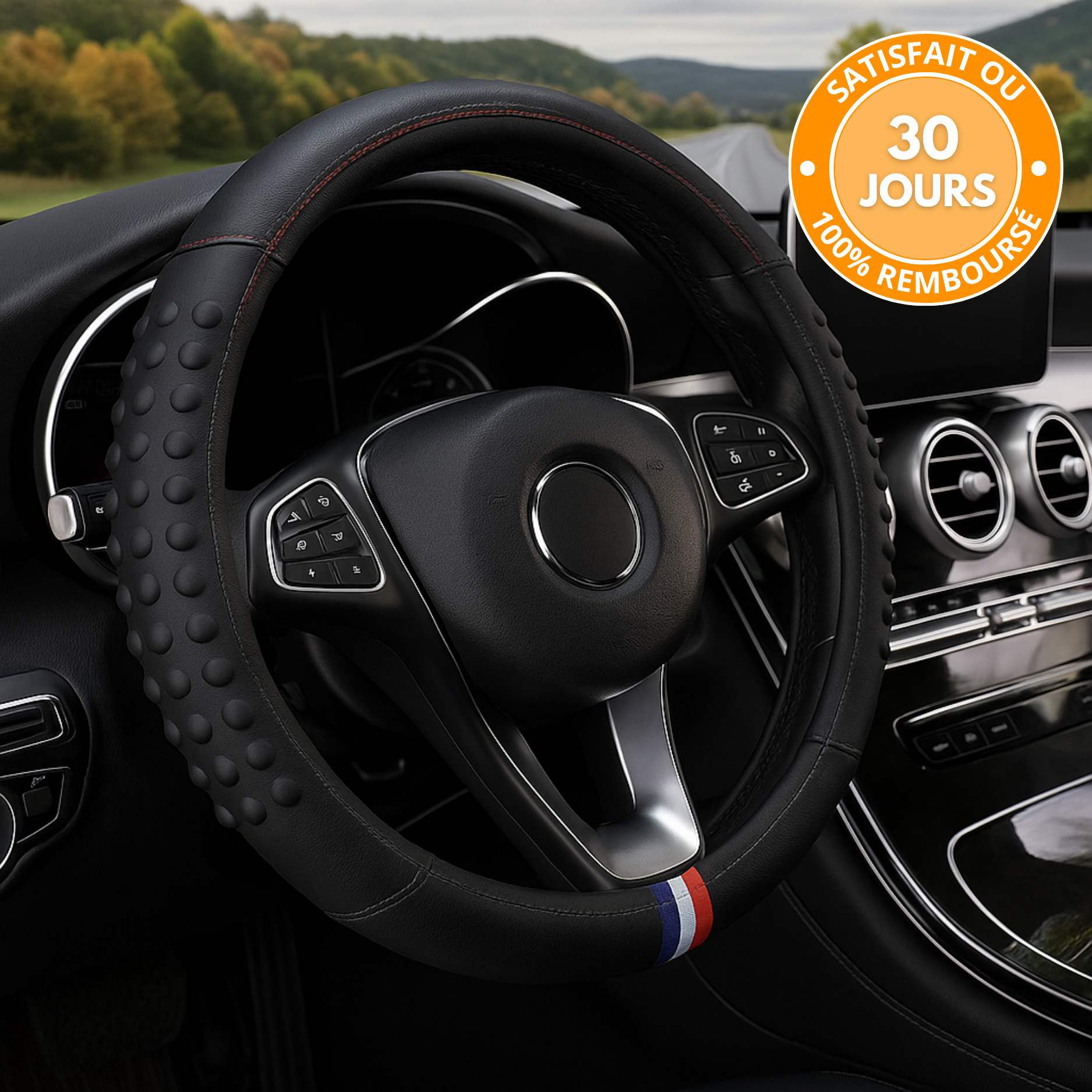 Coprivolante in silicone antiscivolo e massaggiante | Stile fibra di carbonio, senza anello rigido