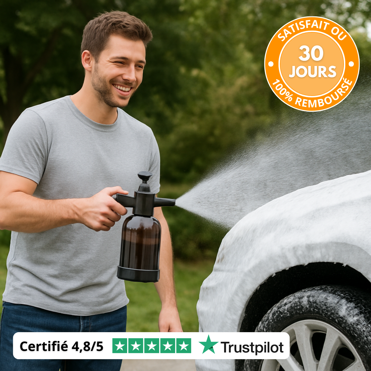 1 spruzzatore di schiuma per autolavaggio portatile da 2 litri: pompa a pressione versatile per la cura dettagliata dell'auto