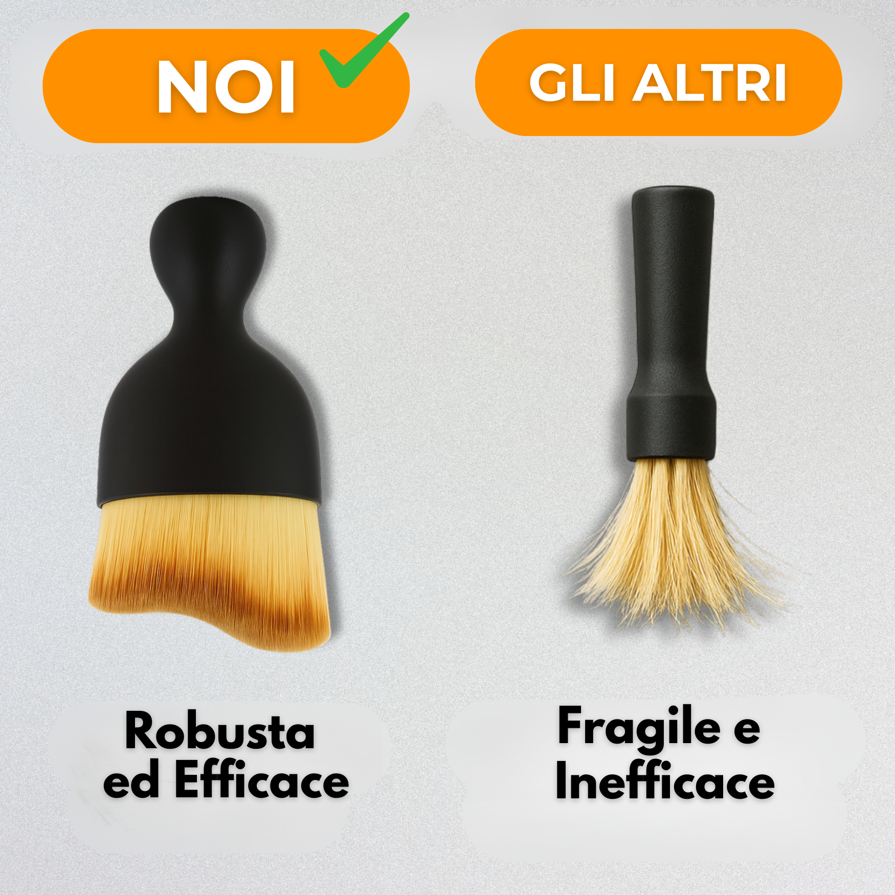 Spazzola di precisione per la pulizia dell'auto: compatta e morbida