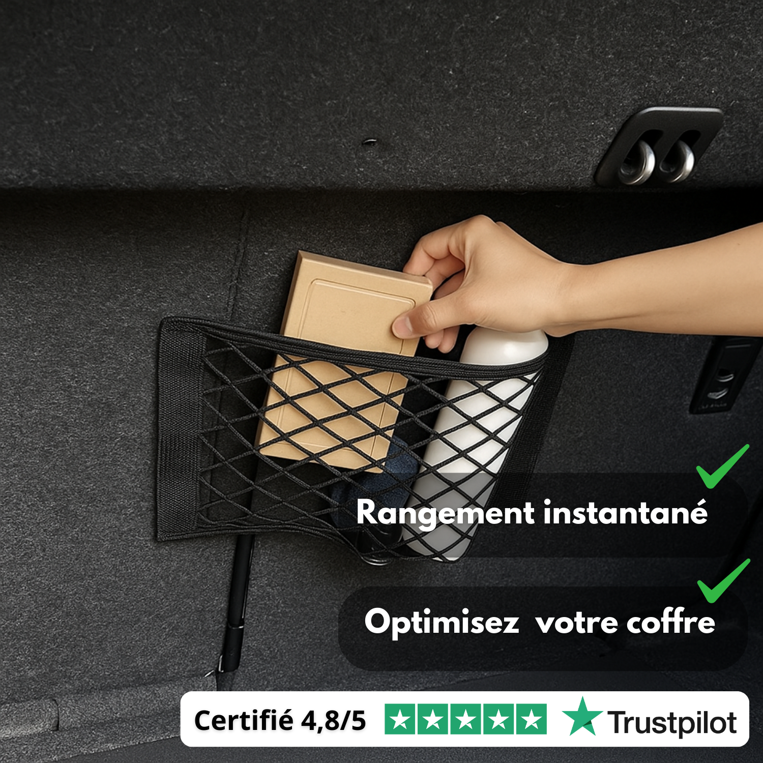 Rete portaoggetti autoadesiva per bagagliaio auto - Organizer per auto