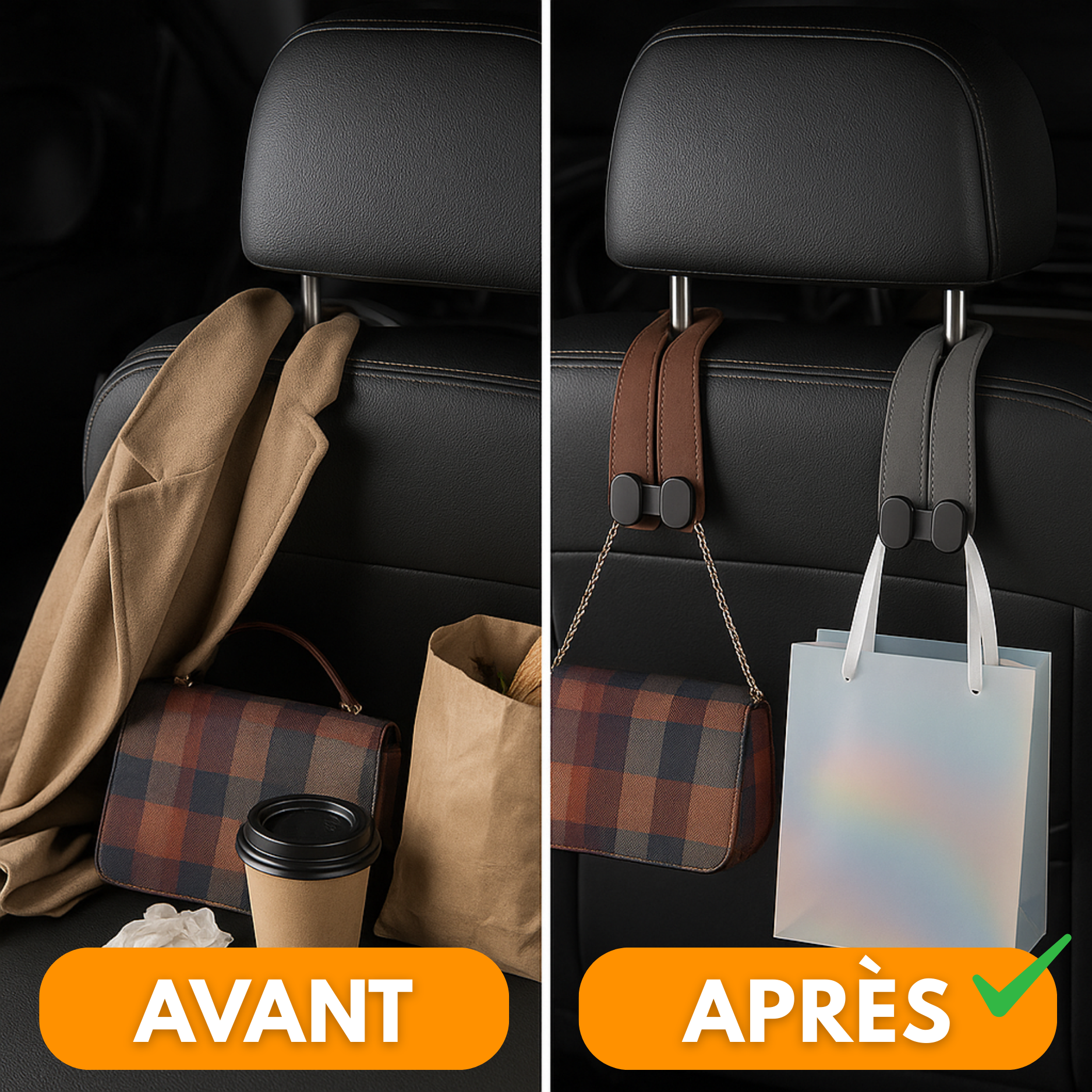 Supporto universale per borsa da auto – Supporto in pelle per borsa da auto