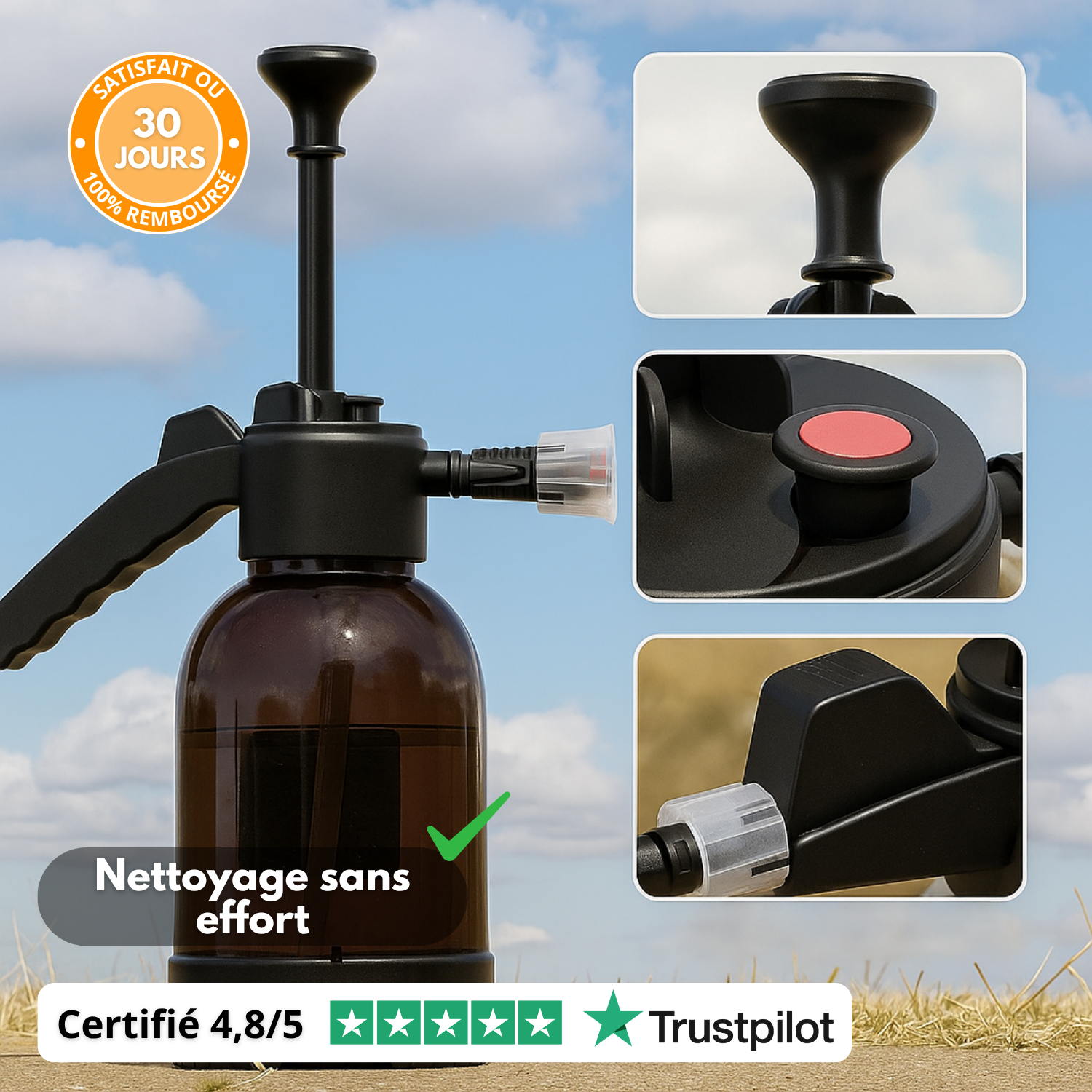 1 spruzzatore di schiuma per autolavaggio portatile da 2 litri: pompa a pressione versatile per la cura dettagliata dell'auto