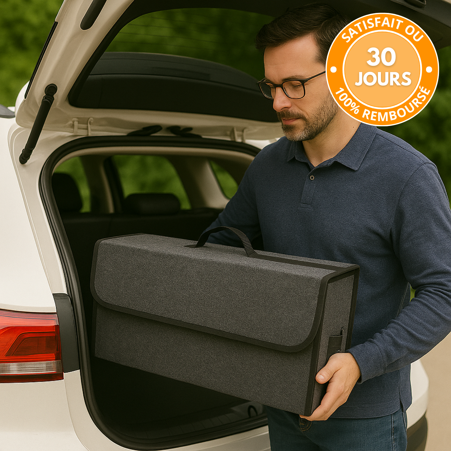 Organizer per bagagliaio auto – Grande capacità – Pieghevole, leggero, antiscivolo, con maniglia