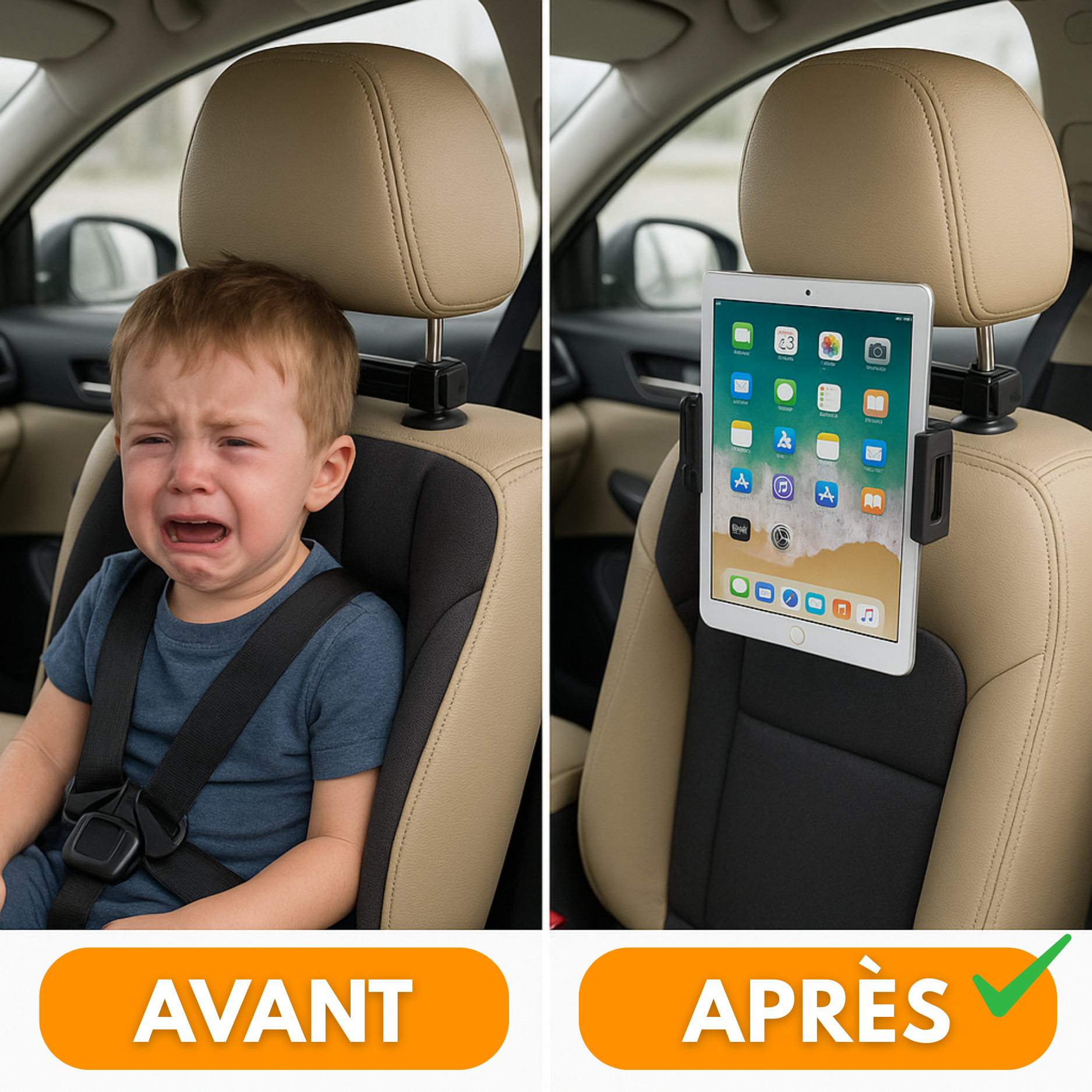 Supporto universale per auto per tablet e smartphone – Poggiatesta regolabile
