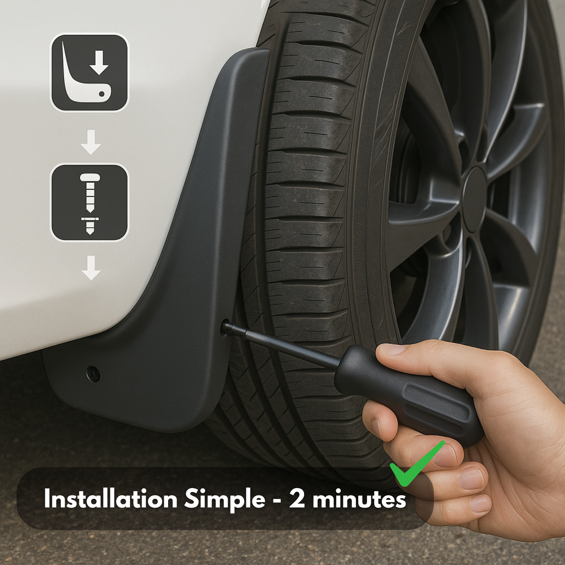 Parafanghi universali per auto (4 pezzi) – Paraspruzzi per ruote anteriori e posteriori