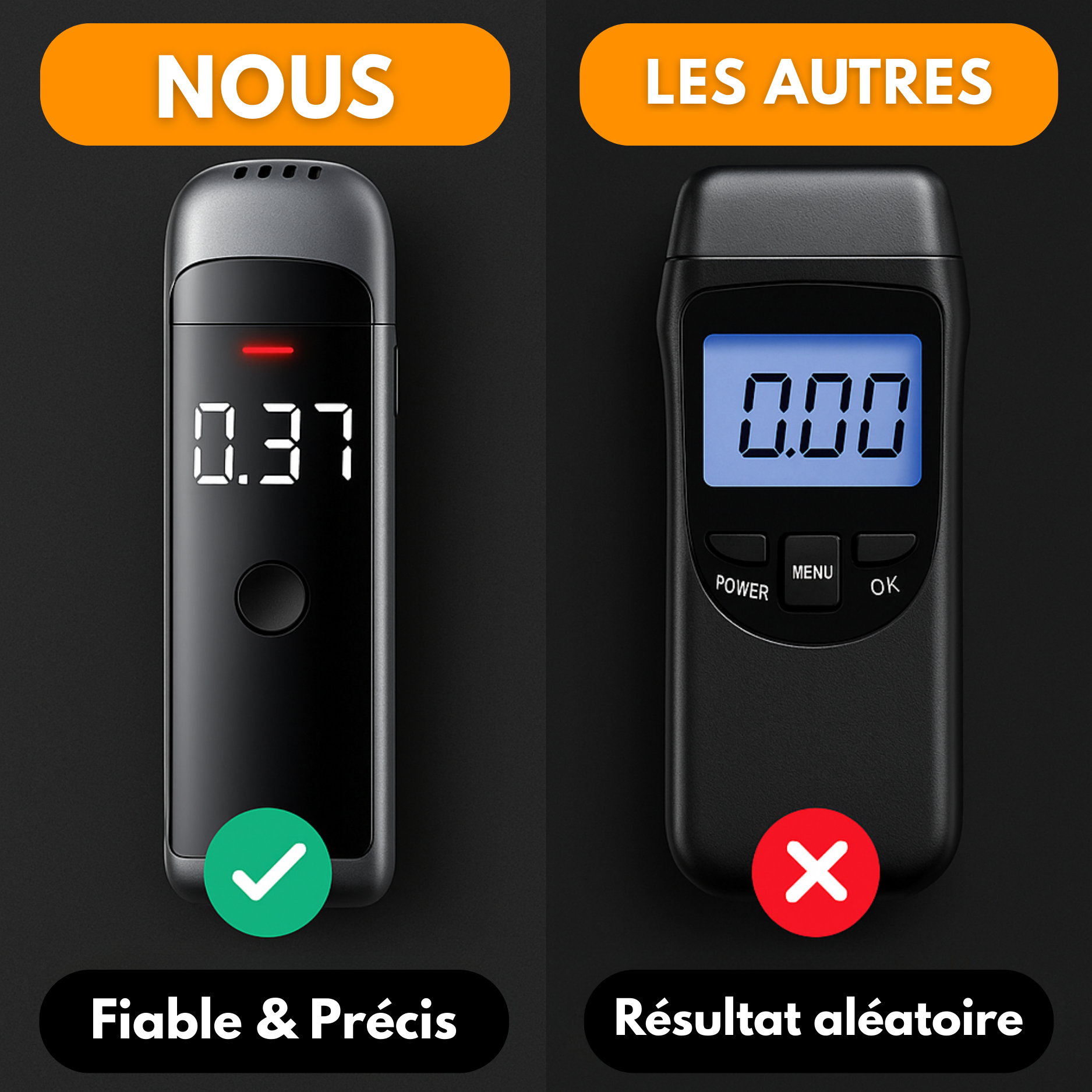 Etilometro elettronico portatile – Test accurato dell'alcol nel sangue con LED