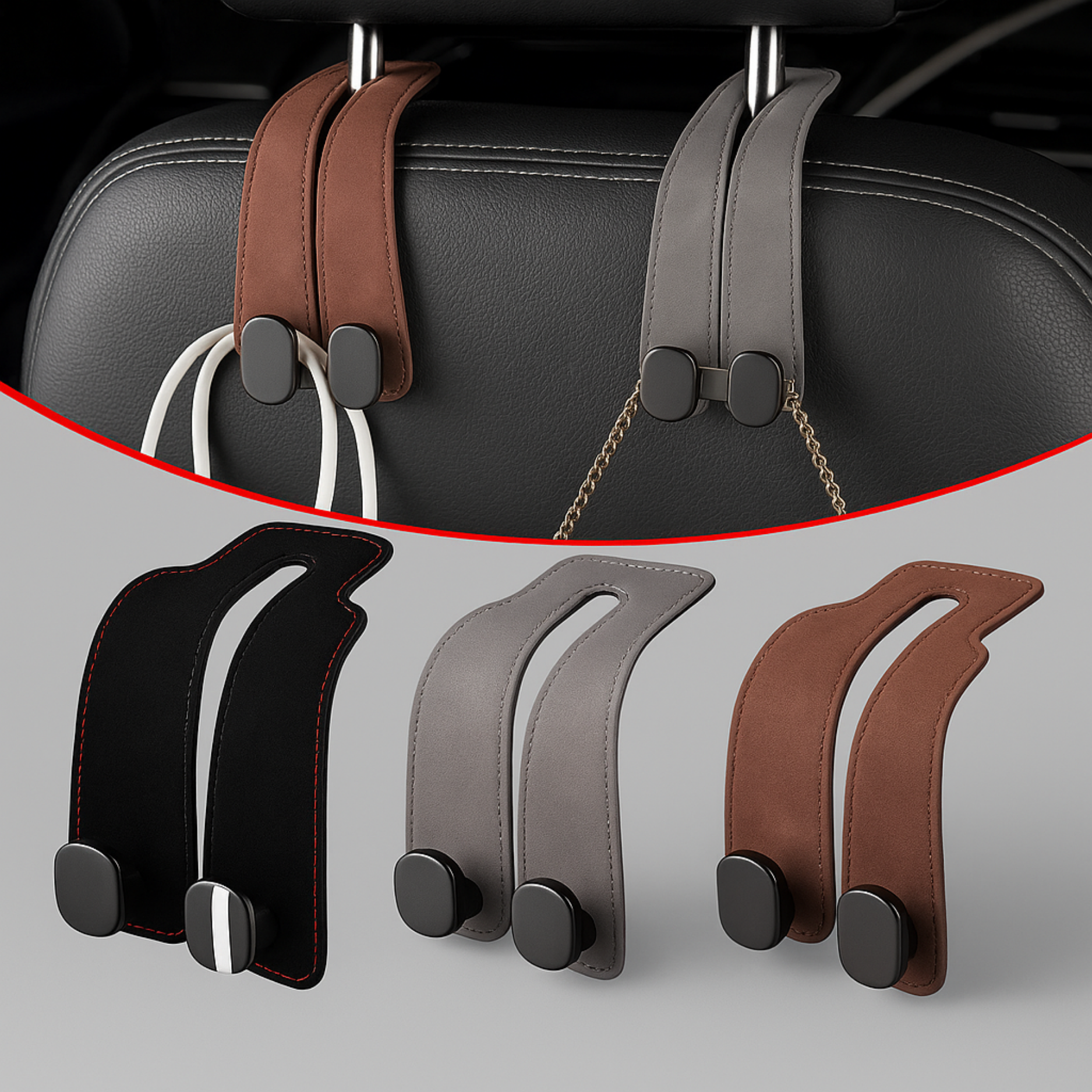 Supporto universale per borsa da auto – Supporto in pelle per borsa da auto