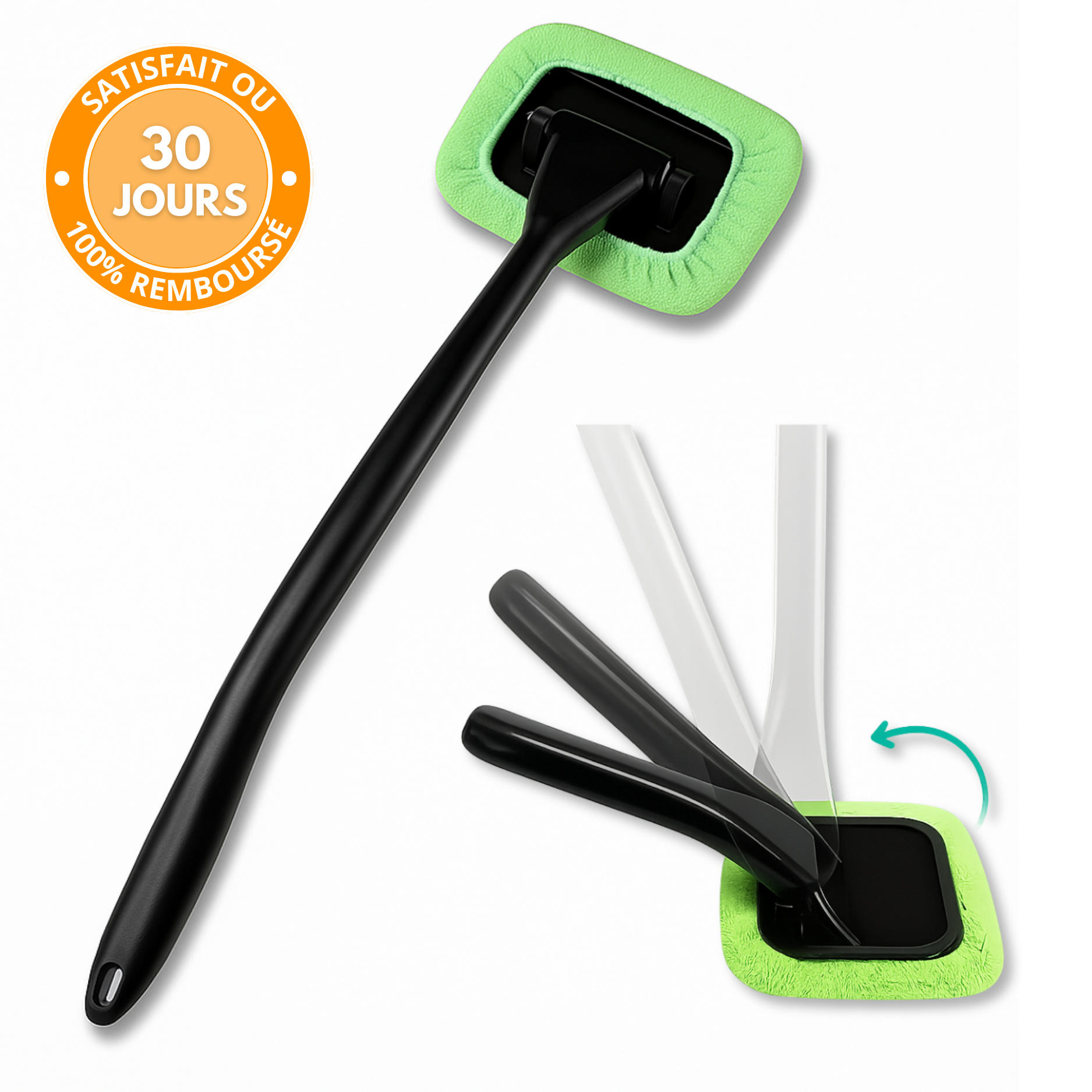 Spazzola per la pulizia del parabrezza dell'auto - Microfibra e manico lungo