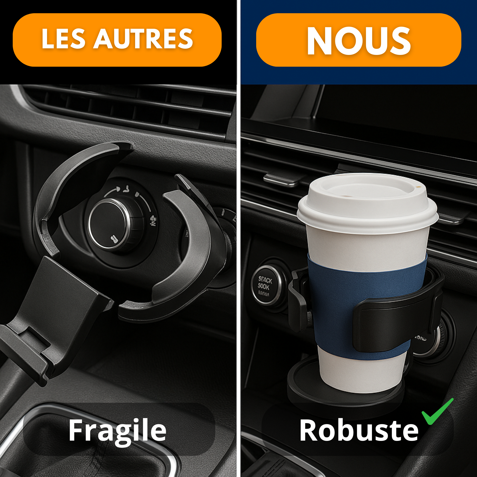 Portabicchieri per auto con bocchetta di ventilazione – universale e girevole