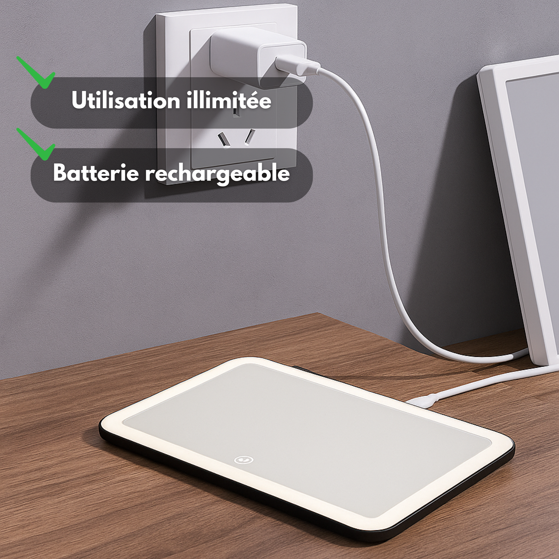 Specchio per il trucco a LED per auto: luce touch e ricaricabile