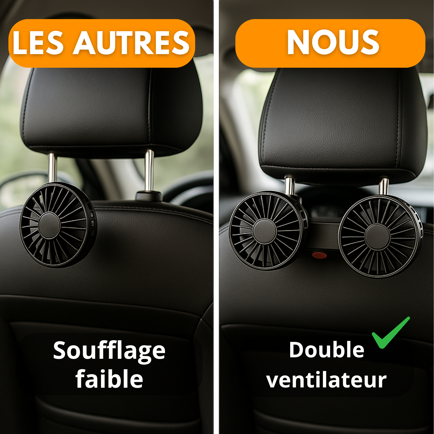 AirCool 360 – Ventilatore per auto a doppia testa ultra-raffreddante