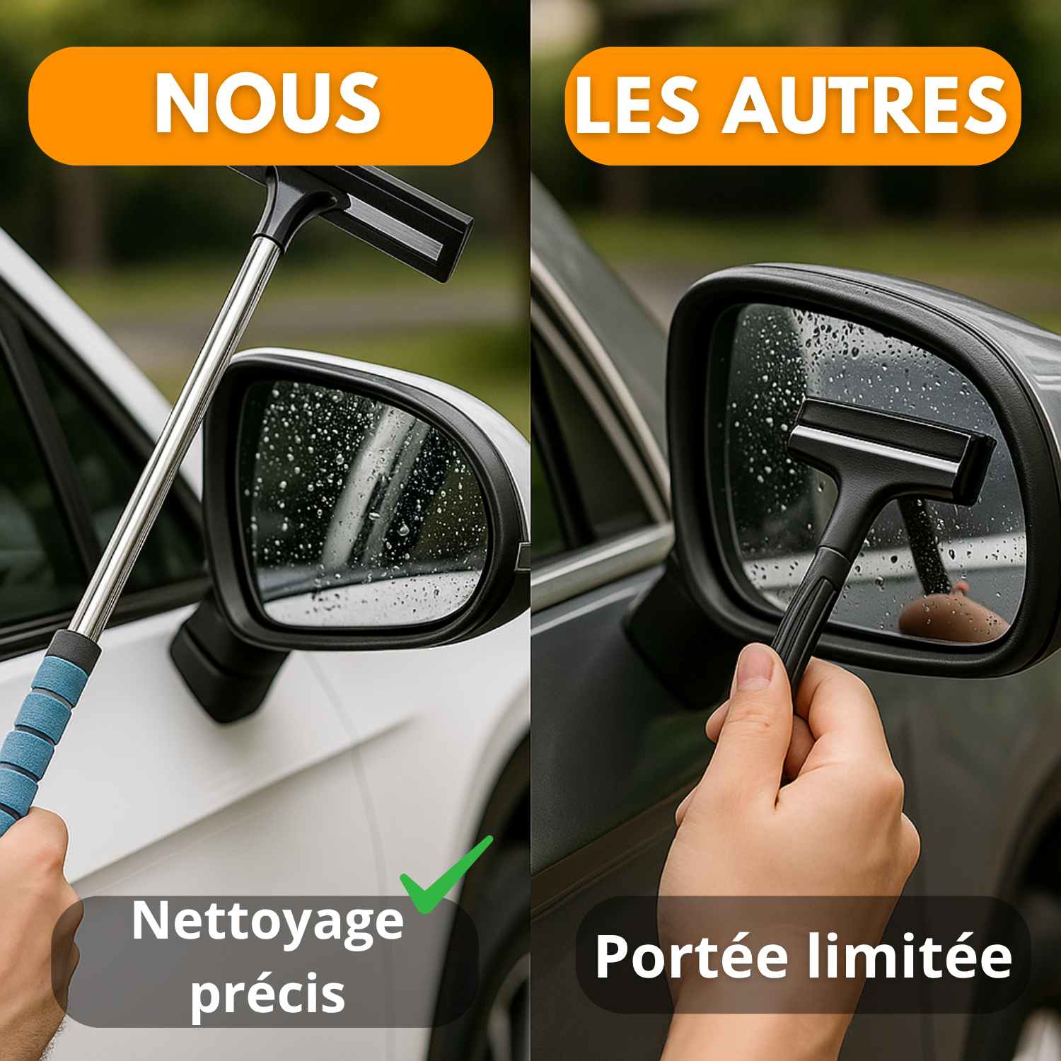 Tergicristallo telescopico per specchietto retrovisore e parabrezza – Pulitore antigoccia retrattile