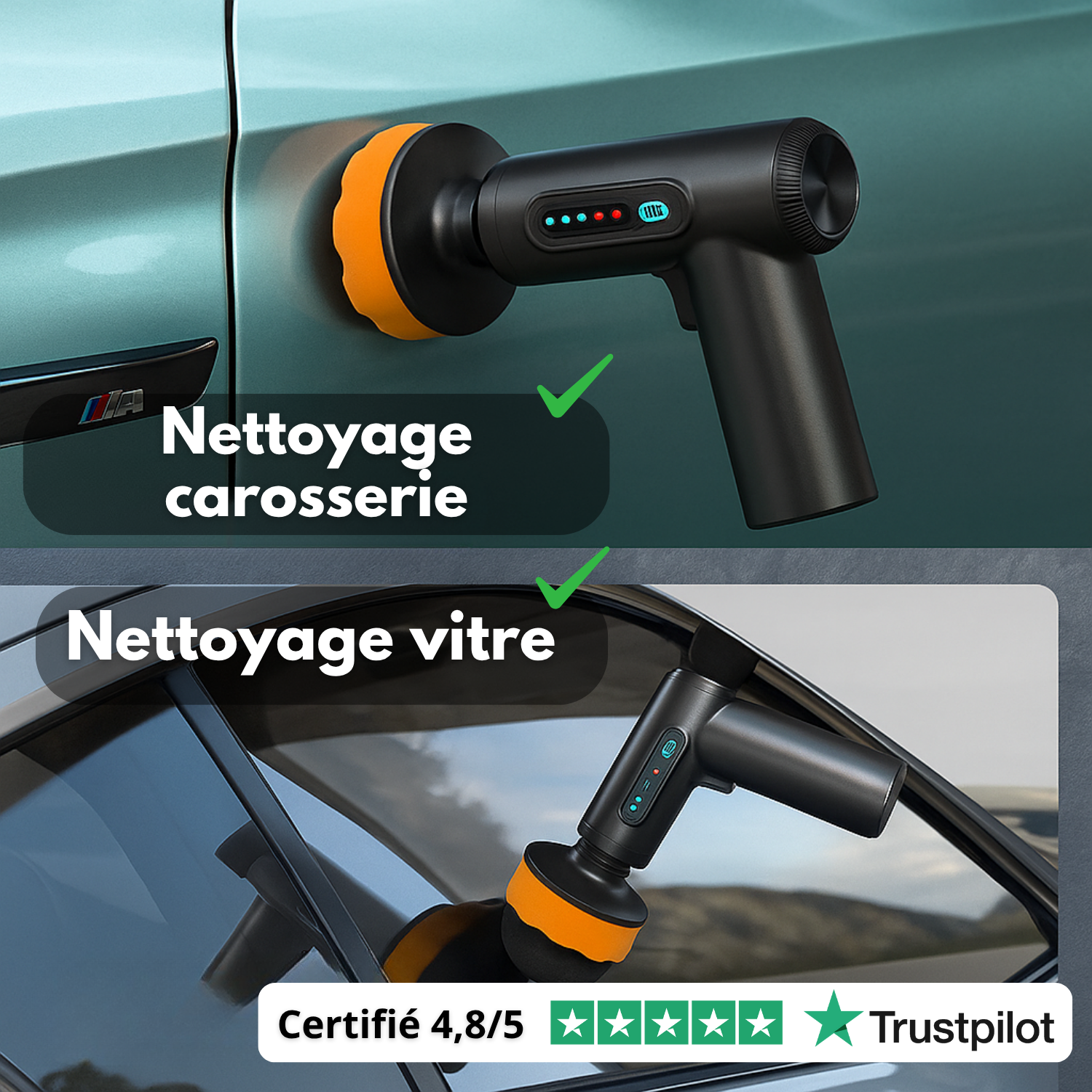 Lucidatrice per auto senza fili da 84 W | Macchina per lucidatura e ceratura multisuperficie | 20.000 giri/min | Batteria da 2000 mAh | Accessori inclusi