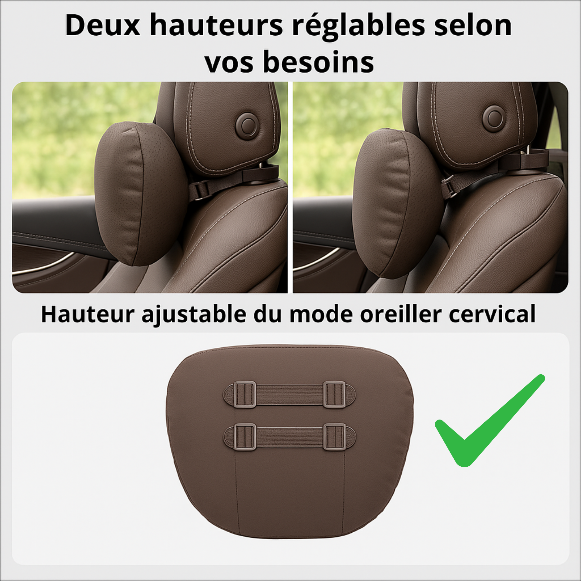 Cuscino ergonomico per il collo dell'auto - Universale e regolabile