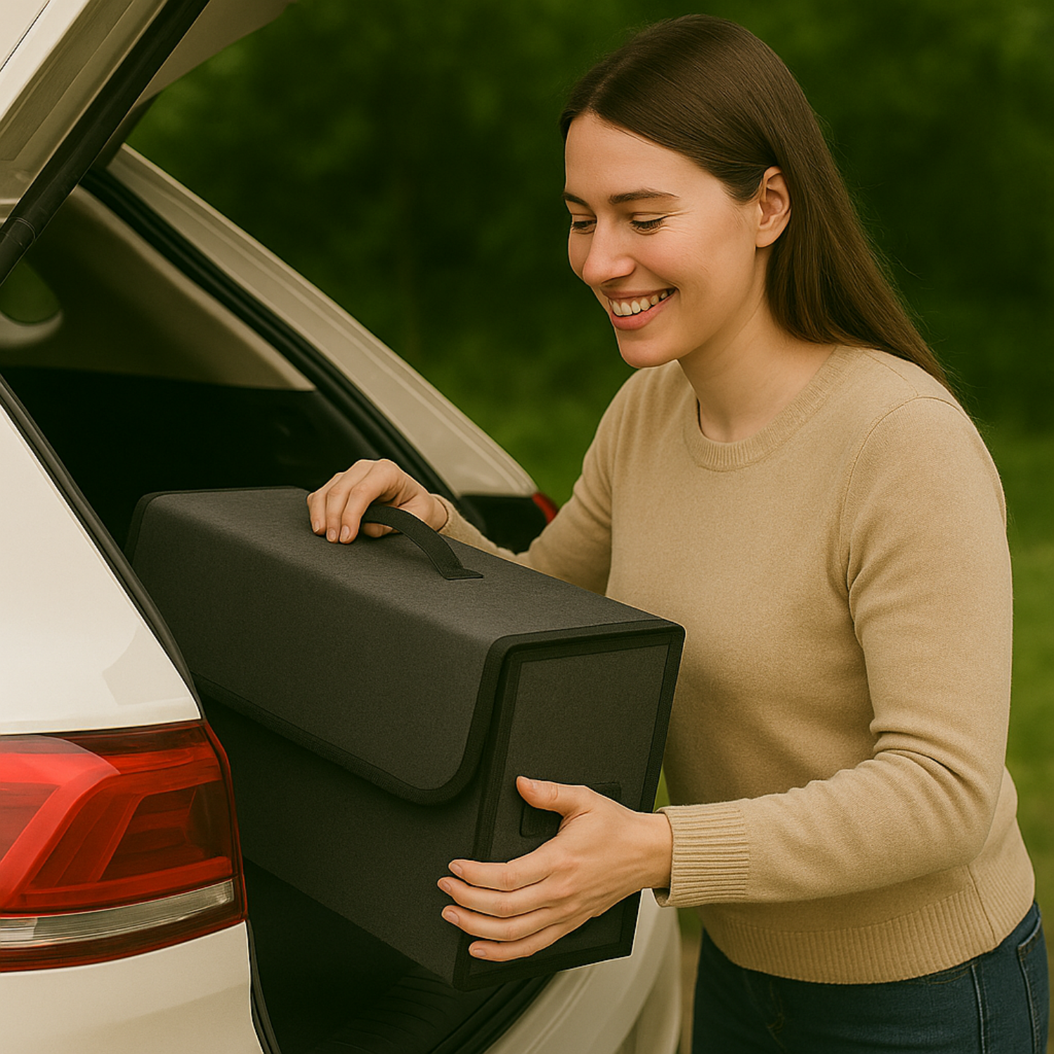 Organizer per bagagliaio auto – Grande capacità – Pieghevole, leggero, antiscivolo, con maniglia