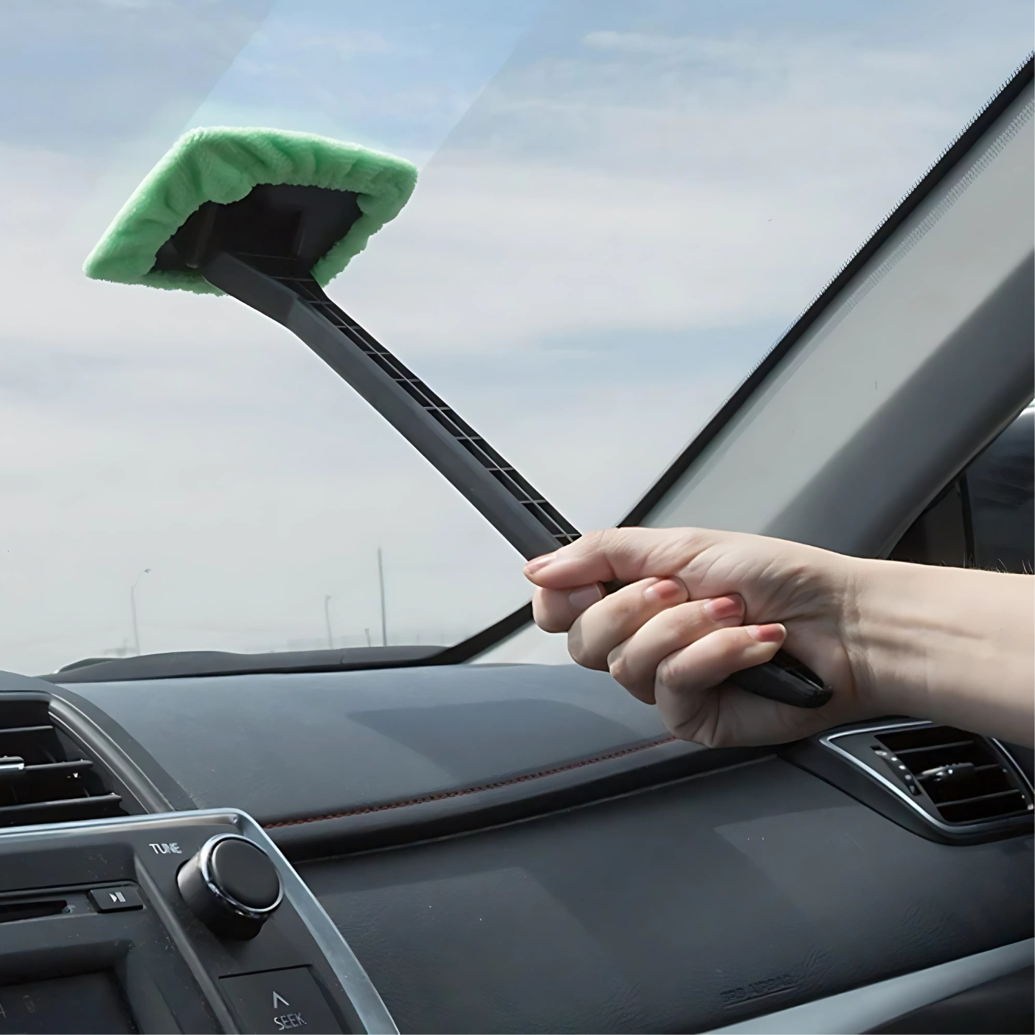 Spazzola per la pulizia del parabrezza dell'auto - Microfibra e manico lungo