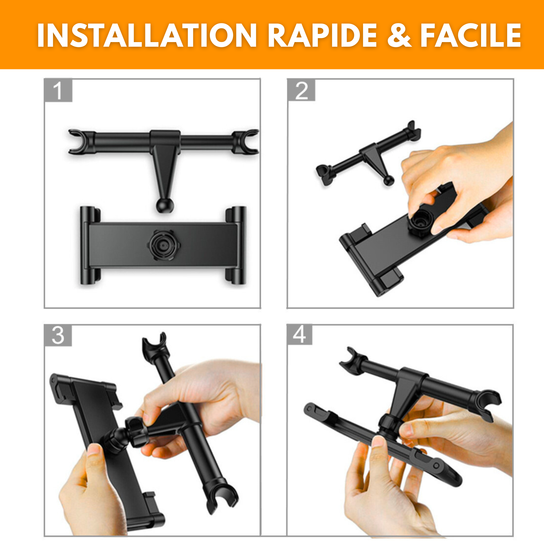 Supporto universale per auto per tablet e smartphone – Poggiatesta regolabile