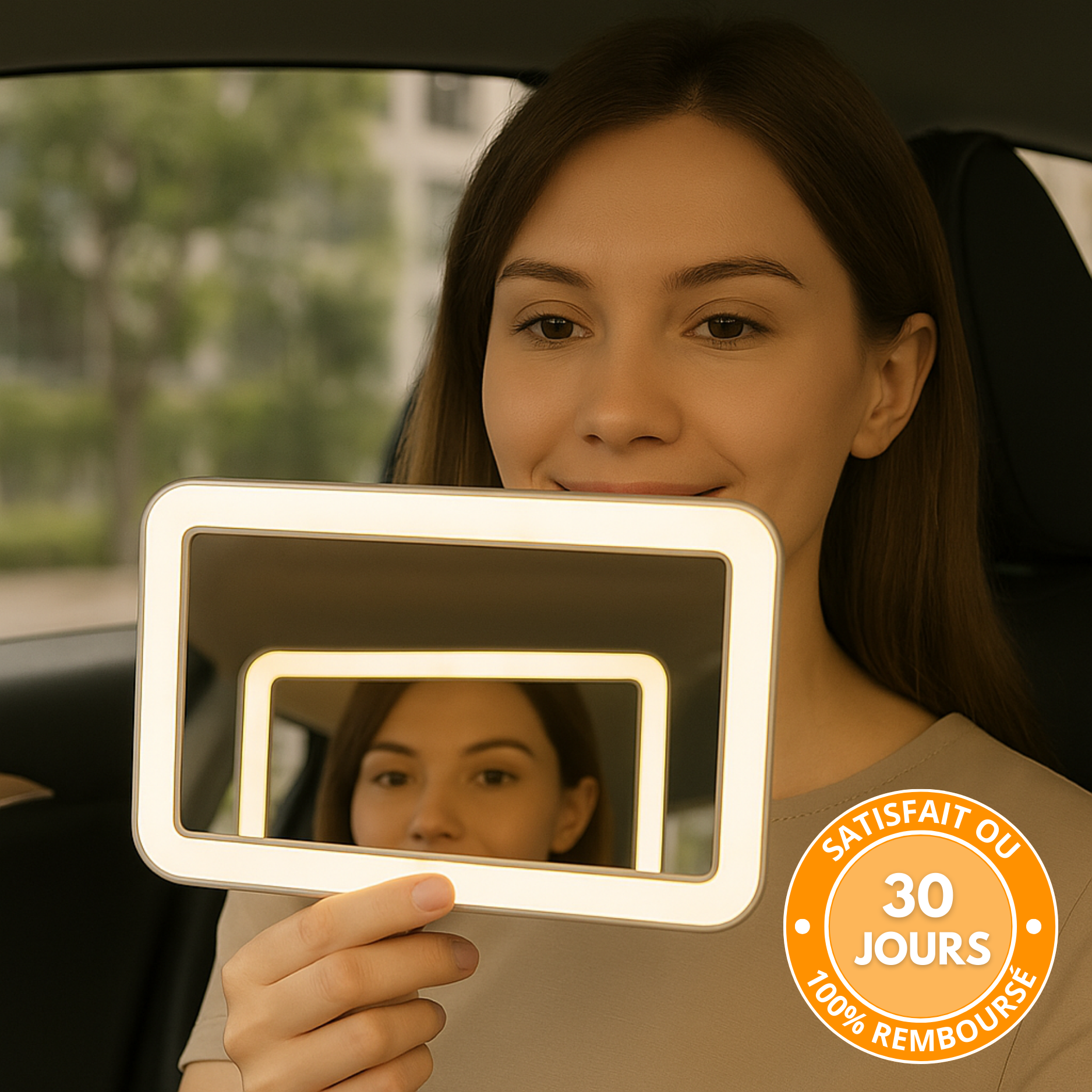 Specchio per il trucco a LED per auto: luce touch e ricaricabile