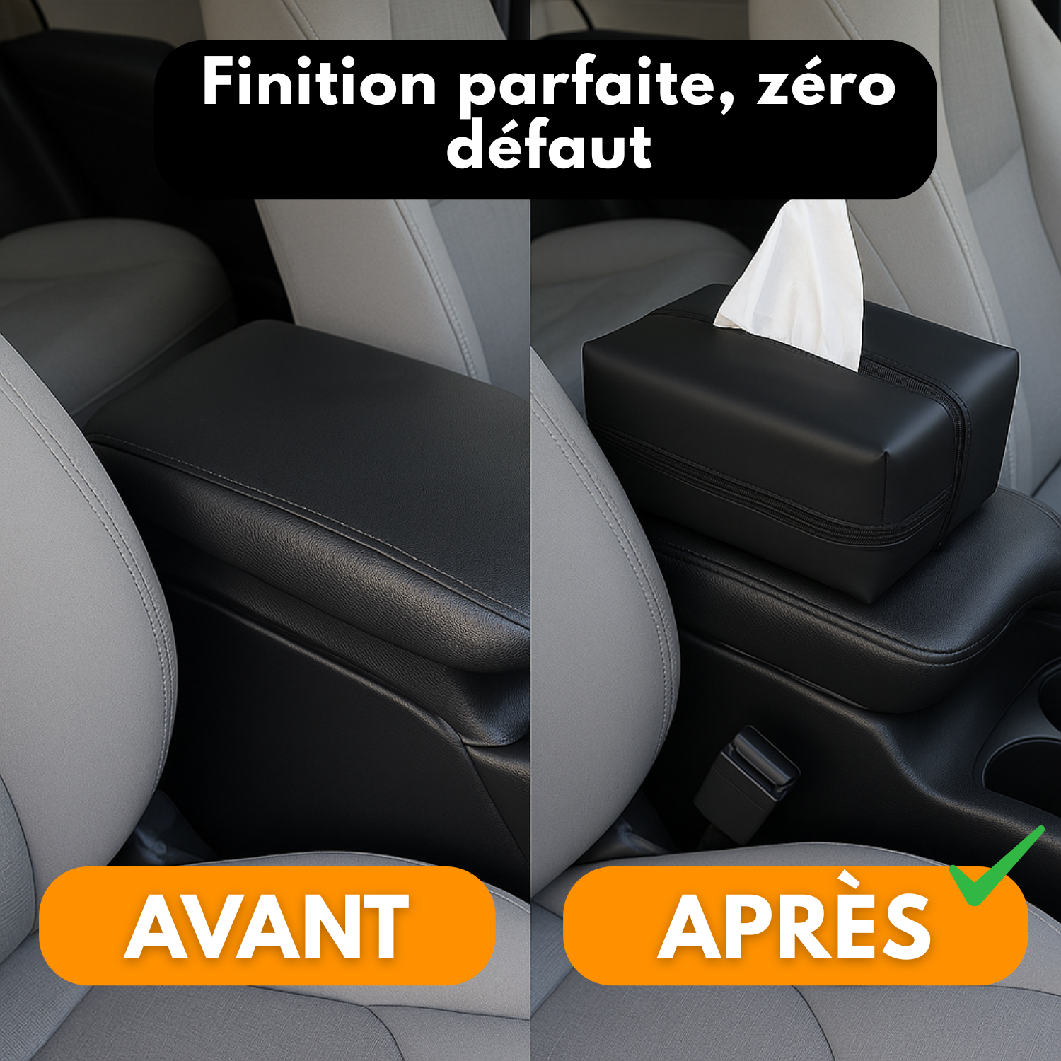 Portafazzoletti in pelle per auto – Supporto universale per visiera parasole, sedile e bracciolo