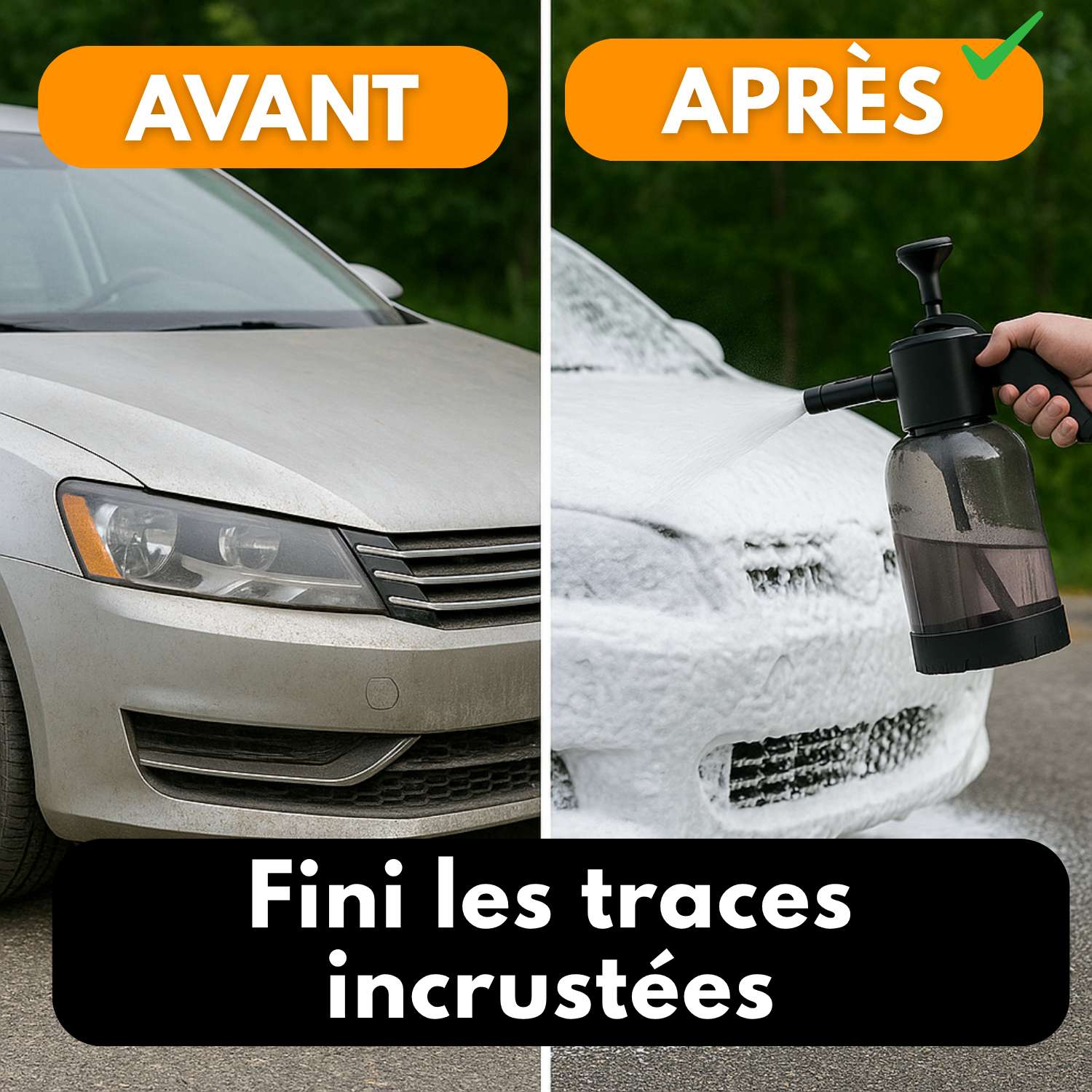 1 spruzzatore di schiuma per autolavaggio portatile da 2 litri: pompa a pressione versatile per la cura dettagliata dell'auto