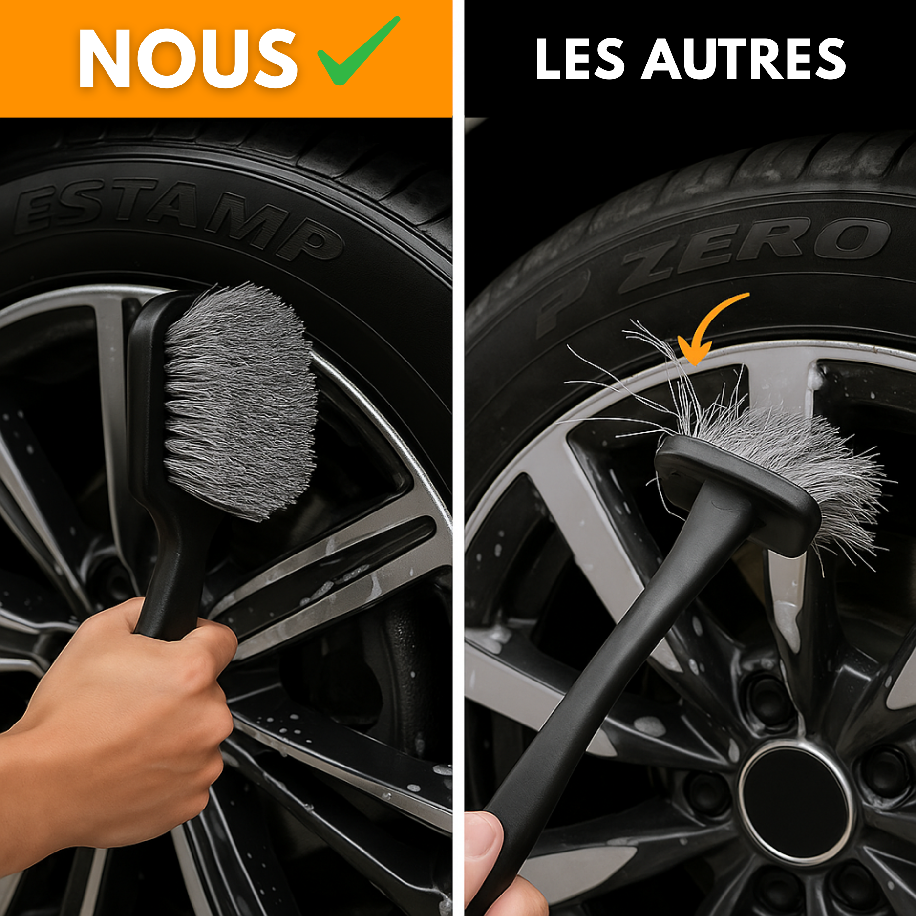 Spazzola per la pulizia dei cerchi dell'auto: manutenzione rapida ed efficace di cerchi e pneumatici