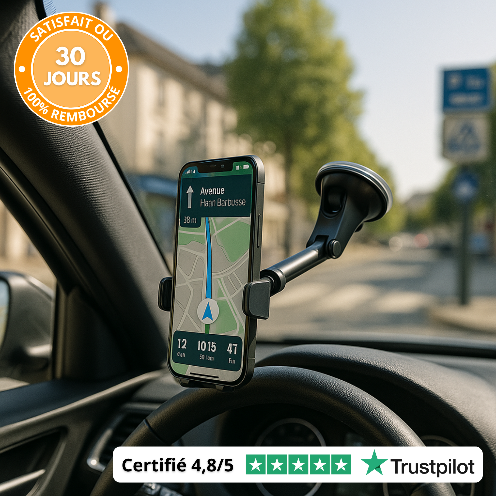 Supporto universale per telefono da auto – Ventosa a 360°