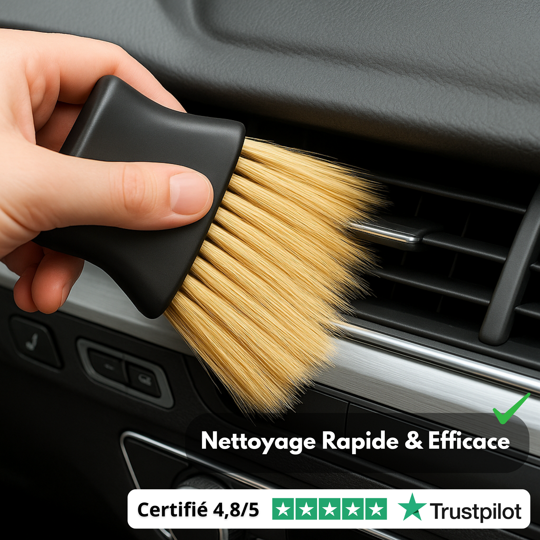 Spazzola per la pulizia degli interni dell'auto - Cruscotto e bocchette dell'aria