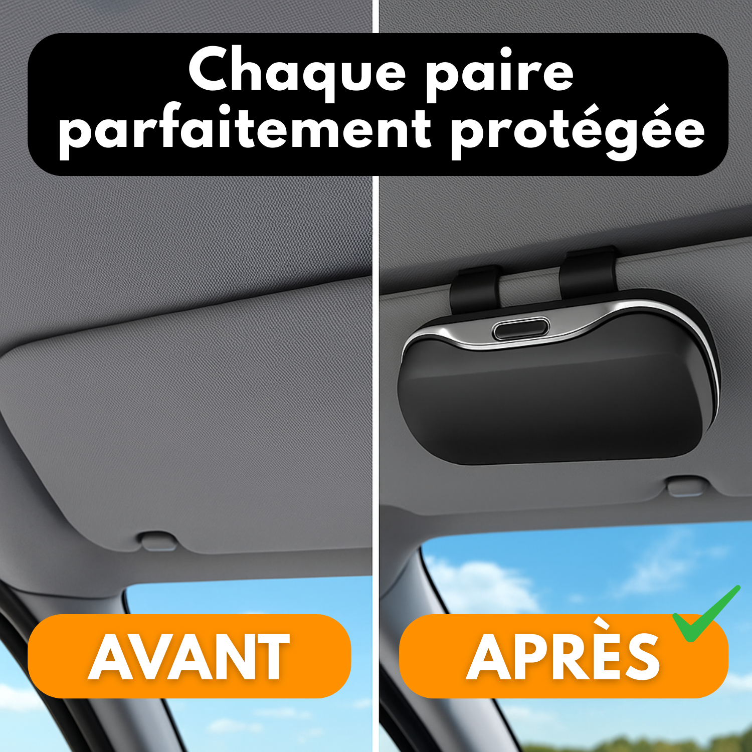 Custodia per occhiali da auto – Supporto universale antigraffio per occhiali da sole – Supporto ultra stabile