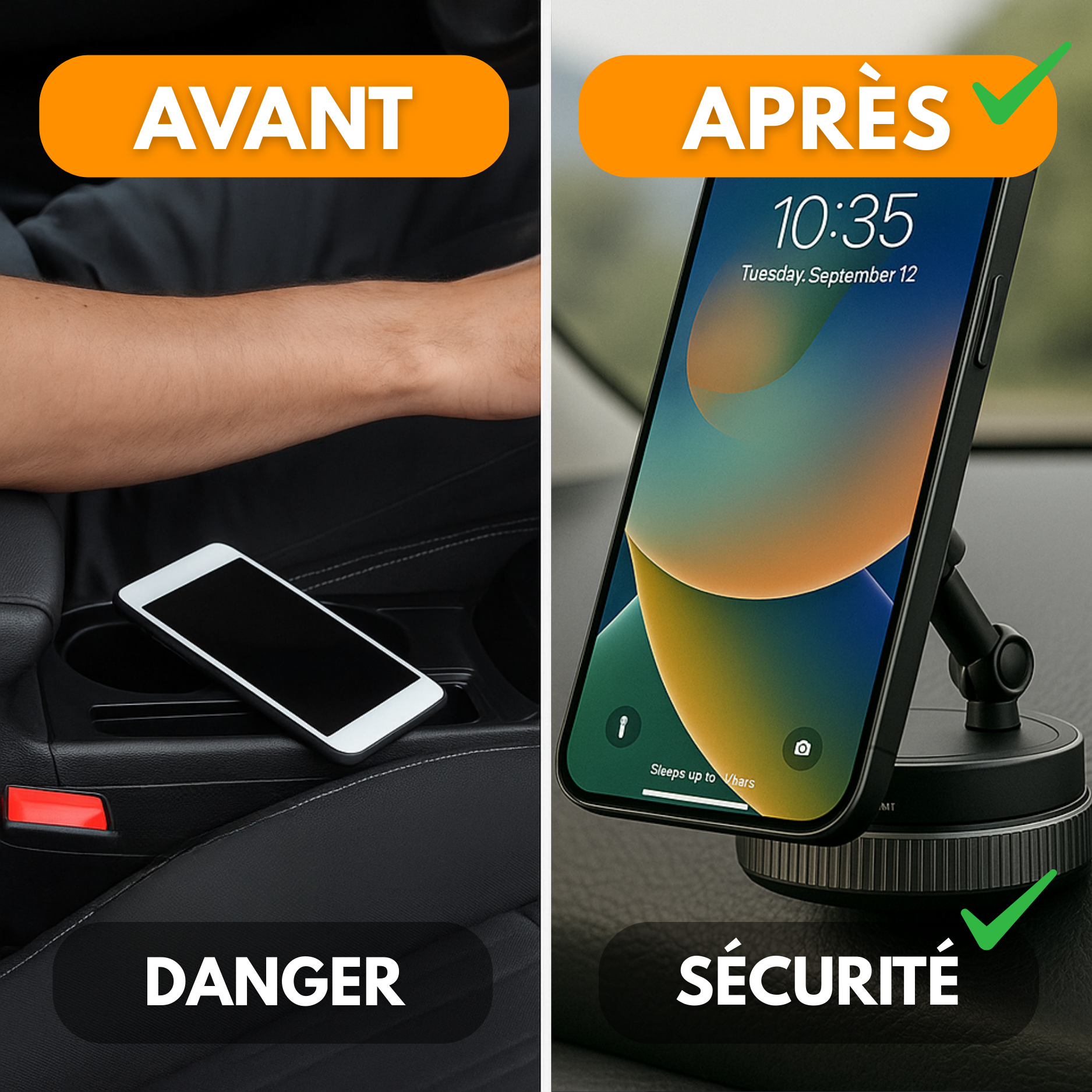 Supporto magnetico per telefono da auto – Parabrezza e cruscotto