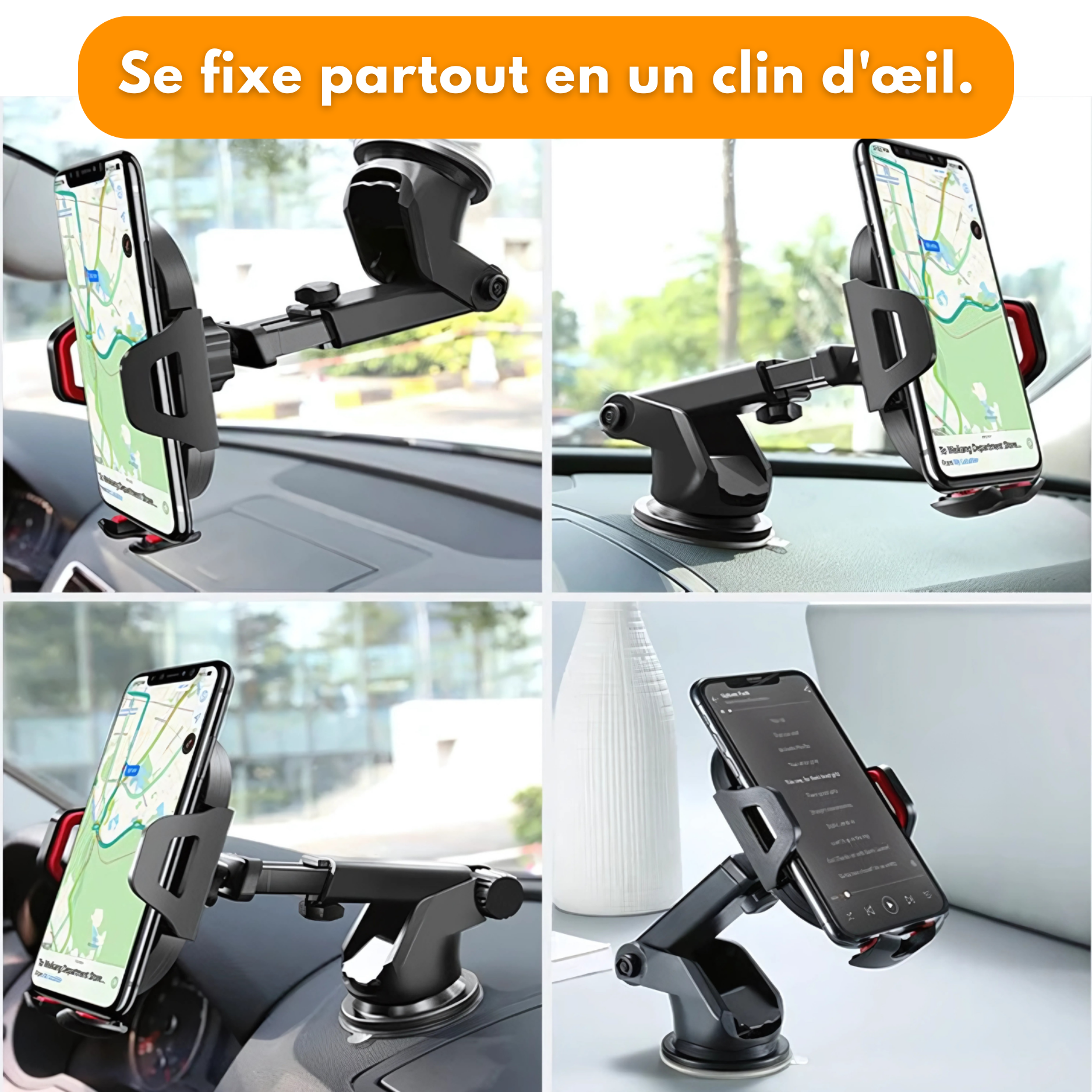 Supporto universale per telefono da auto – Ventosa a 360°